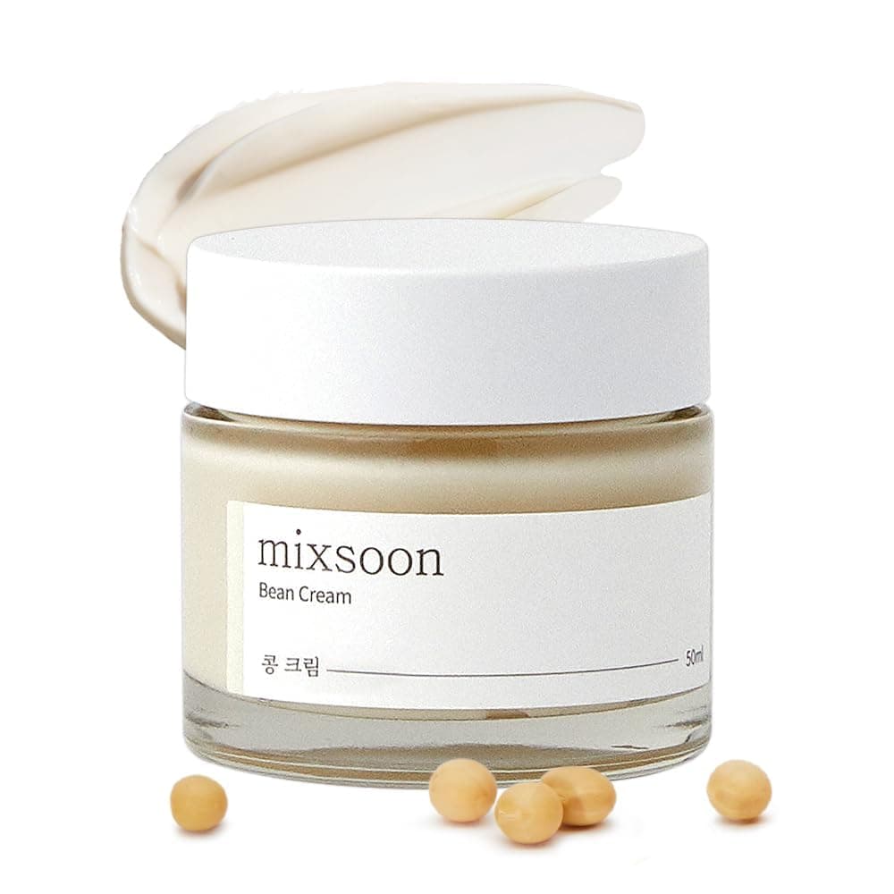 mixsoon Bean Cream-Deep Moisturizer Face Cream, Hydrating and Smoothing for Face, Fermented Soybean Extract, Lightweight Non-Sticky Finish 50ml / 1.69 fl.oz. Korean Glass Skin Care