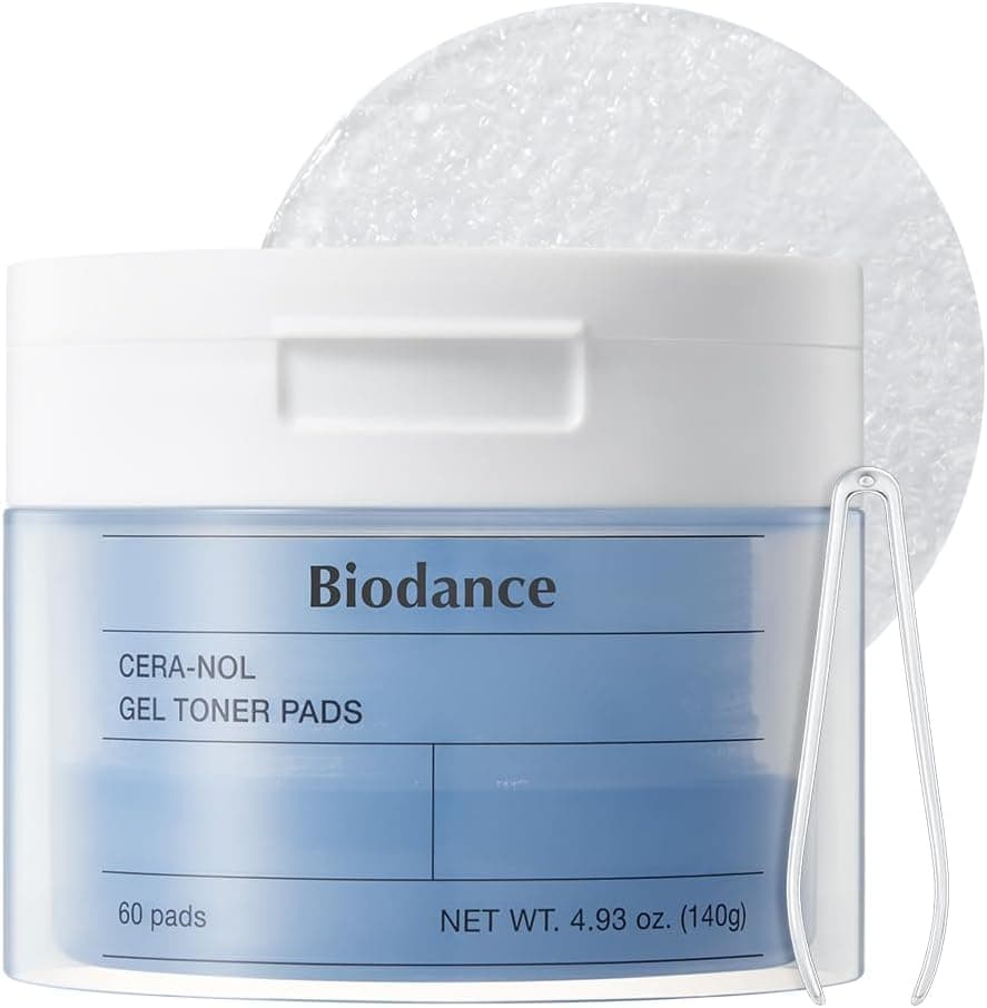 Biodance Cera-nol Gel Toner Pads, Deep Hydrating & Soothing Toner Pads for Sensitive Skin, Redness Reducing, Mositurizing, Pre-Soaked Pads, Korean Skin Careㅣ60 Pads