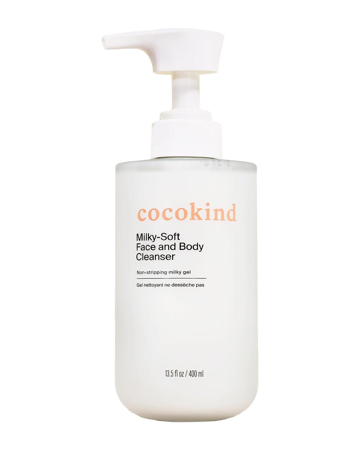 Cocokind Milky-Soft Face and Body Cleanser, Hydrating Facial & Body Wash for Sensitive Skin, Gentle Cleanser with Ceramides, Fragrance-Free & Clinically Tested, 13.5 oz