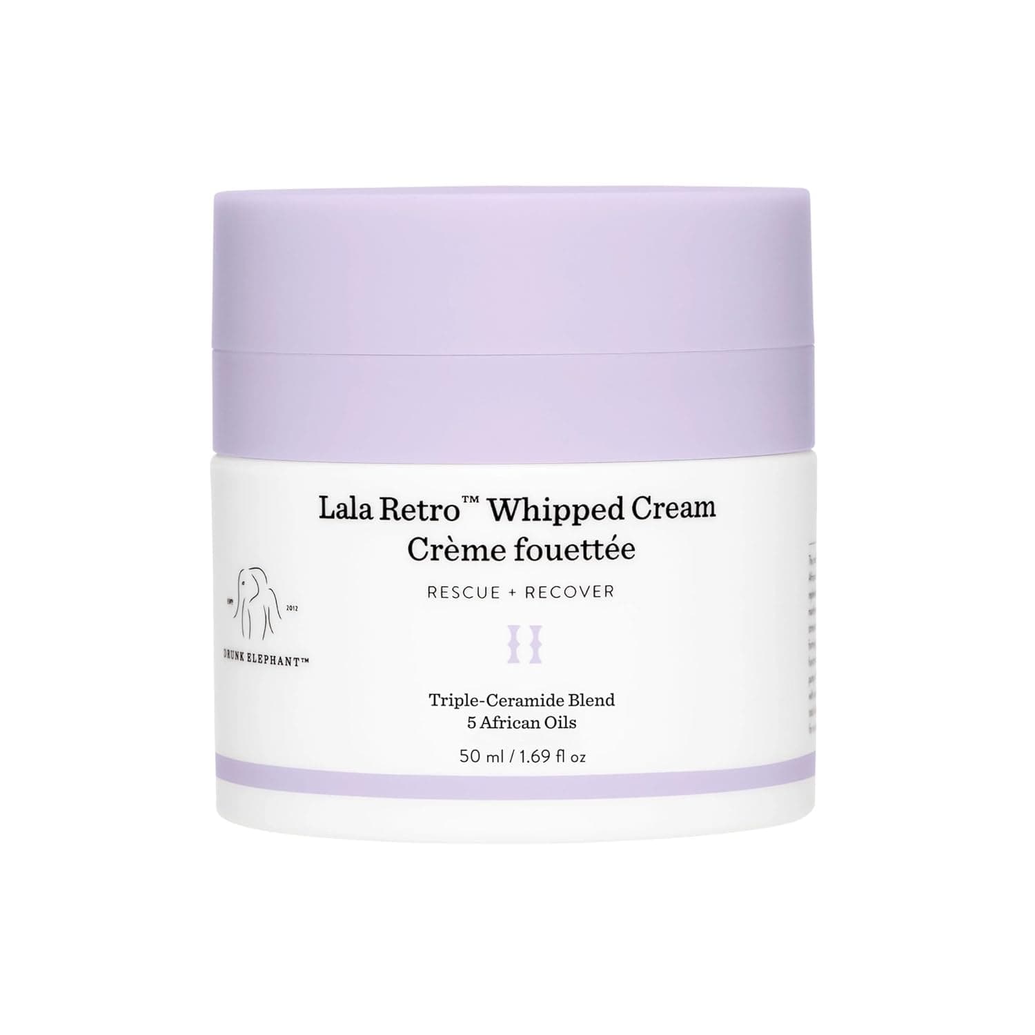 Drunk Elephant Lala Retro Whipped Cream - Ceramide Moisturizer - Clean Clinical Skincare - Cruelty-Free - Dermatologist-Tested - Free of Essential Oils, Silicones, and Fragrance 1