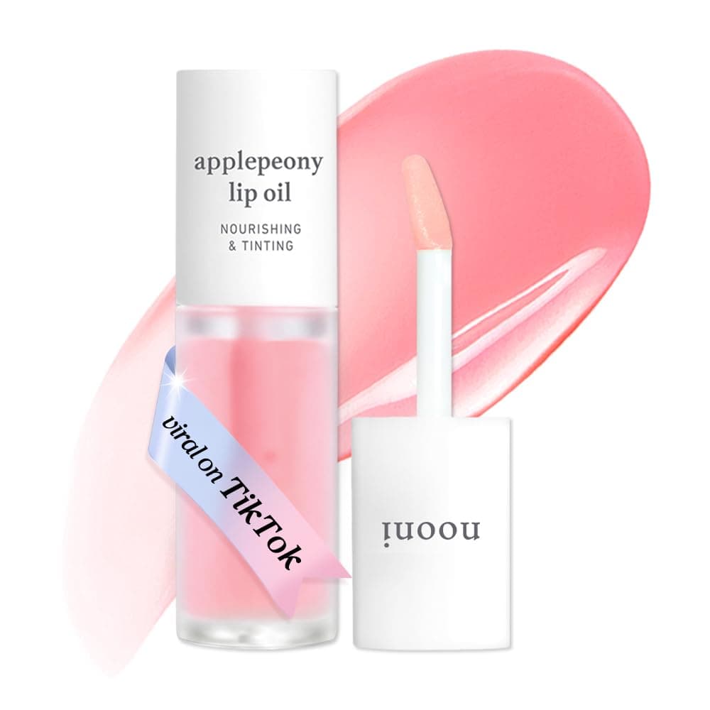 NOONI Korean Lip Oil - Applepeony - Plumping & Hydrating Tinted Lip Gloss | 24HR Hydration, Moisturizing Lip Oil, Natural Lip Plumping Effect, Waterproof Wear, Glossy Finish, Gift Stocking Stuffers 1