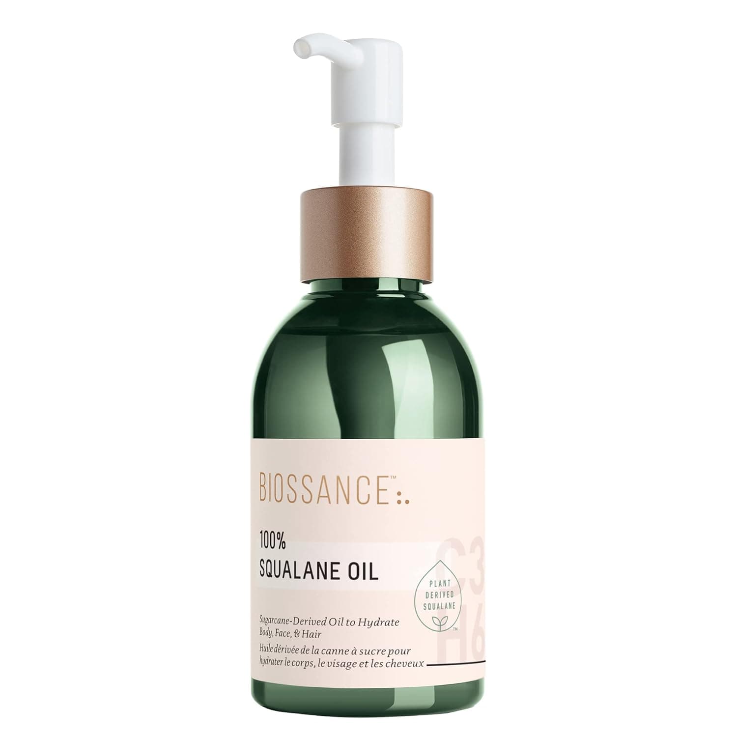 BIOSSANCE 100% Squalane Oil - Vegan Face & Body Oil Moisturizer - 3.3 oz