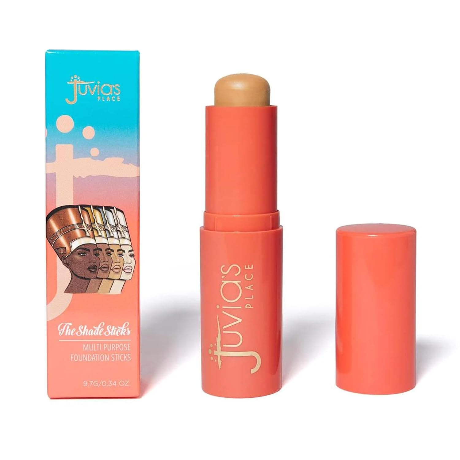 Juvia's Place The Shade Stick Foundation - Panama - Medium with Golden Undertone for Medium Skin Tones, Buildable Coverage for Foundation, Concealer & Contour, Creamy Formula, 0.34 oz