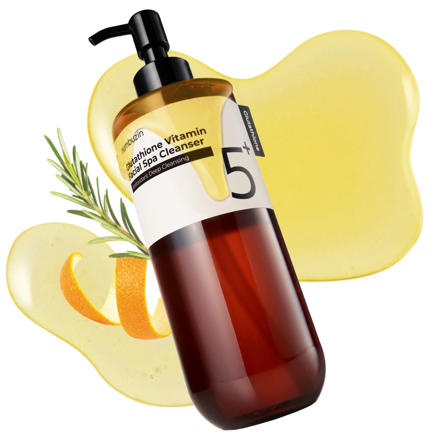 numbuzin No.5 Cleansing Oil, Glutathione & Vitamin C Cleanser for Pores, Sebum & Dark Spots, Rich Oil Texture for Makeup Removal, Radiance Boost & Even-Looking Tone, Helps Soothe Redness 6.76 fl oz 1