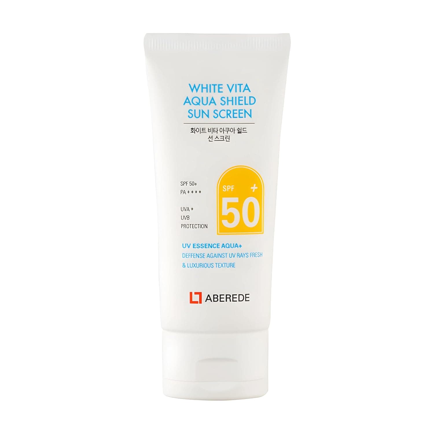 White Vita Aqua Korean Sunscreen SPF50+ PA++++ 1.69 fl oz/50ml, Lightweight No White Cast Essence Sunscream,Hydrating Daily Facial Sunblock with Triple Hyaluronic Acid nongreasy UV Protection