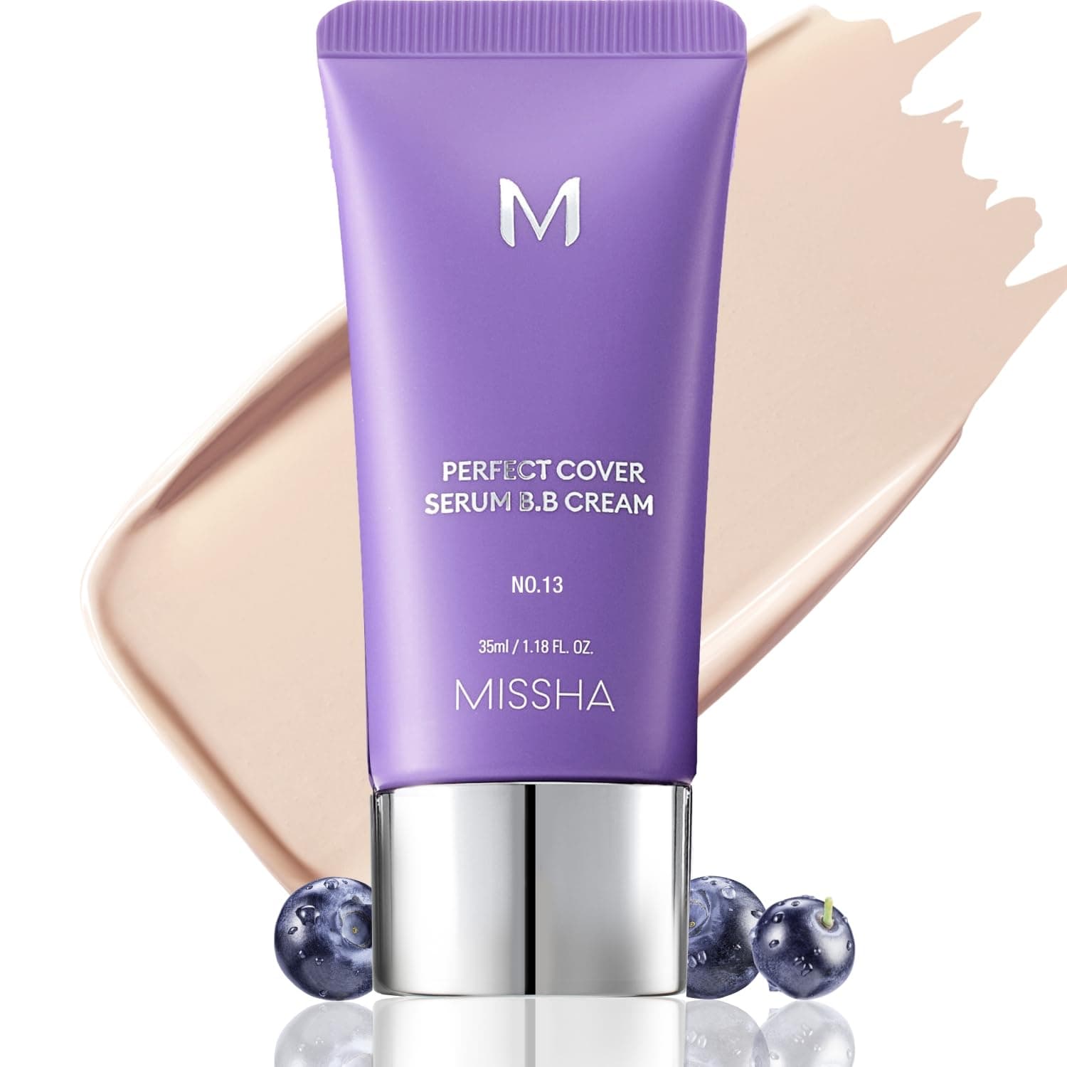 MISSHA M PERFECT COVER SERUM BB CREAM No.13 Light Fair- Fair with Cool Undertone, Skin Tint, Tinted Moisturizer, Skin Care Foundation Makeup, Korean Makeup,1.18 Fl oz