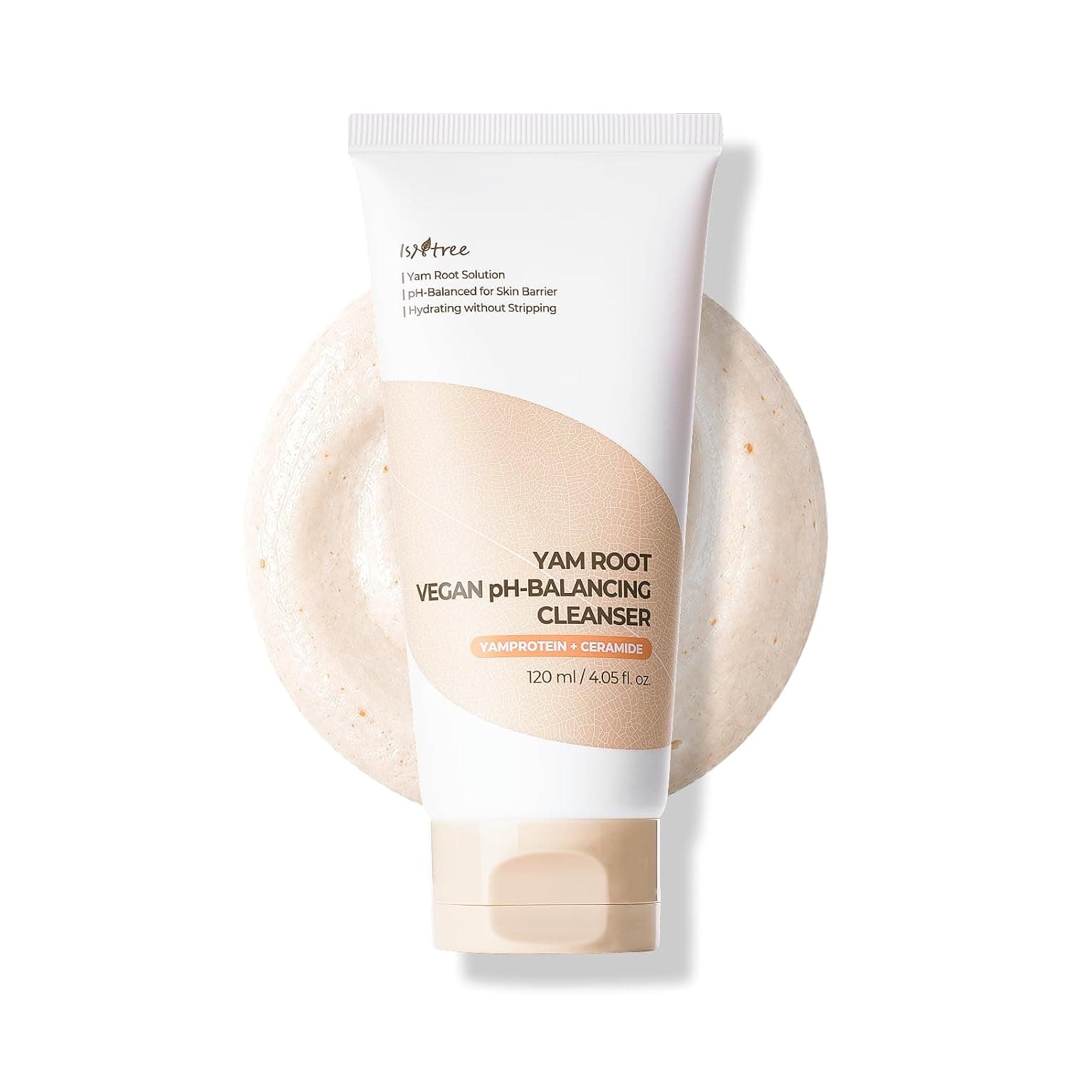 IsNtree Yam Root Vegan pH-Balancing Cleanser 120ml 4.05 fl.oz – Hydrating Low pH Cleansing Foam | Gentle Moisture Barrier Care | Creamy Smoothie Texture | Sensitive Skin Friendly | Korean Skincare