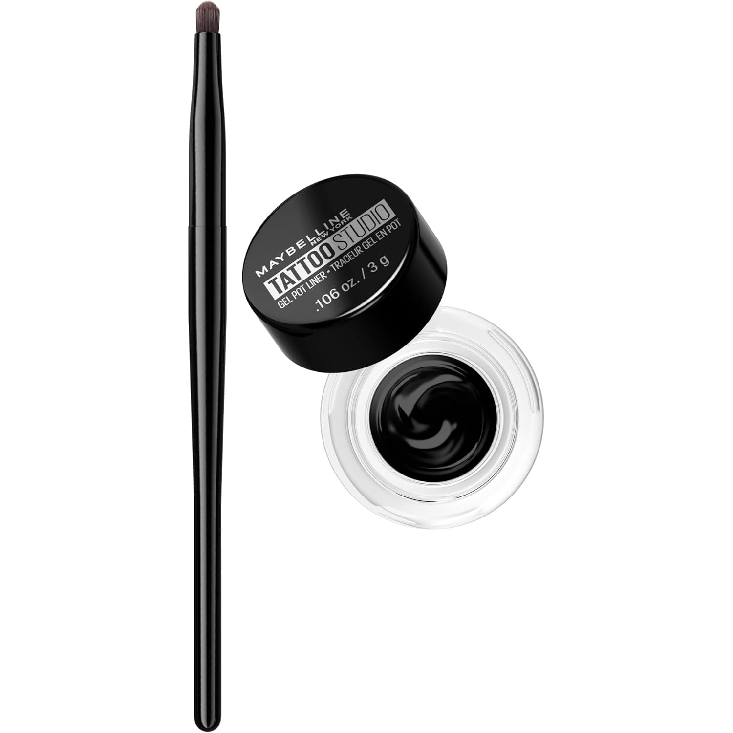 Maybelline New York Makeup Eyestudio Lasting Drama Gel Eye Liner, Blackest Black, Waterproof, 0.106 Ounce,Pack of 1 1