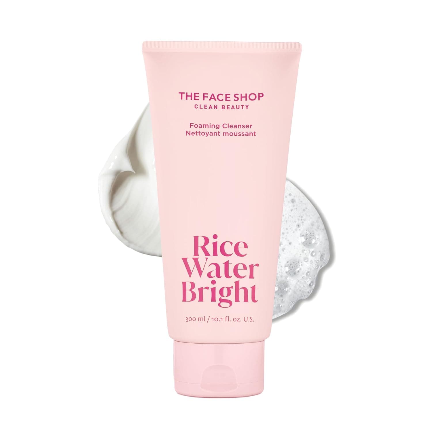 THE FACE SHOP Rice Water Bright Foaming Cleanser, Hydrating Korean Face Wash with Ceramides, Deep Pore Cleansing, All Skin Types, Gentle Skincare, Vegan, 10.1 fl. oz. 1