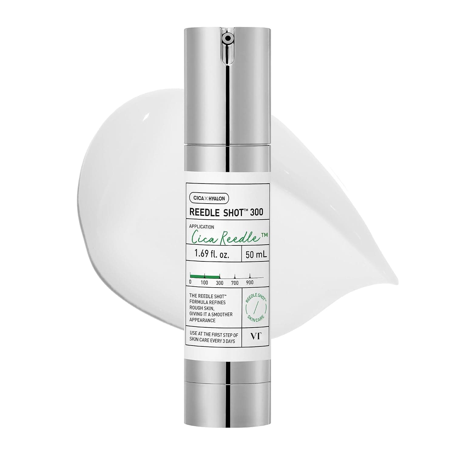 VT COSMETICS CICA Reedle Shot 300, Advanced Night Exosome, Microneedling Serum, Centella Asiatica, Hyaluronic Acid, Propolis, Soft Skin, Regeneration, Glass Skin, Korean Skin Booster 1.69Fl Oz (50ml)