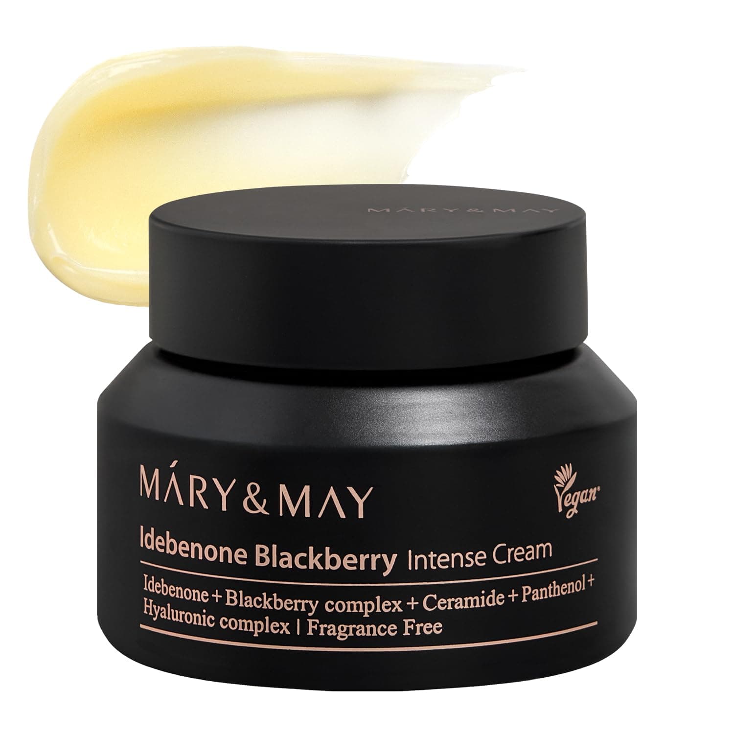 Mary&May Idebenone Blackberry Cream (4x Vitamin C Power) – Anti-Aging Moisturizer for Dry & Dull Skin, 63% Berry Complex & 5 Ceramides, 48H Hydration, Non-Greasy Korean Skincare, 2.46 oz 1