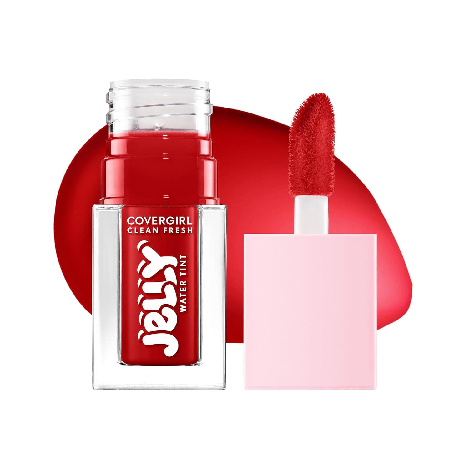 COVERGIRL Clean Fresh Jelly Water Tint, Lip & Cheek Tint, Transfer-Proof, Hydrating - 20 Cherry Burst (Cherry Red)