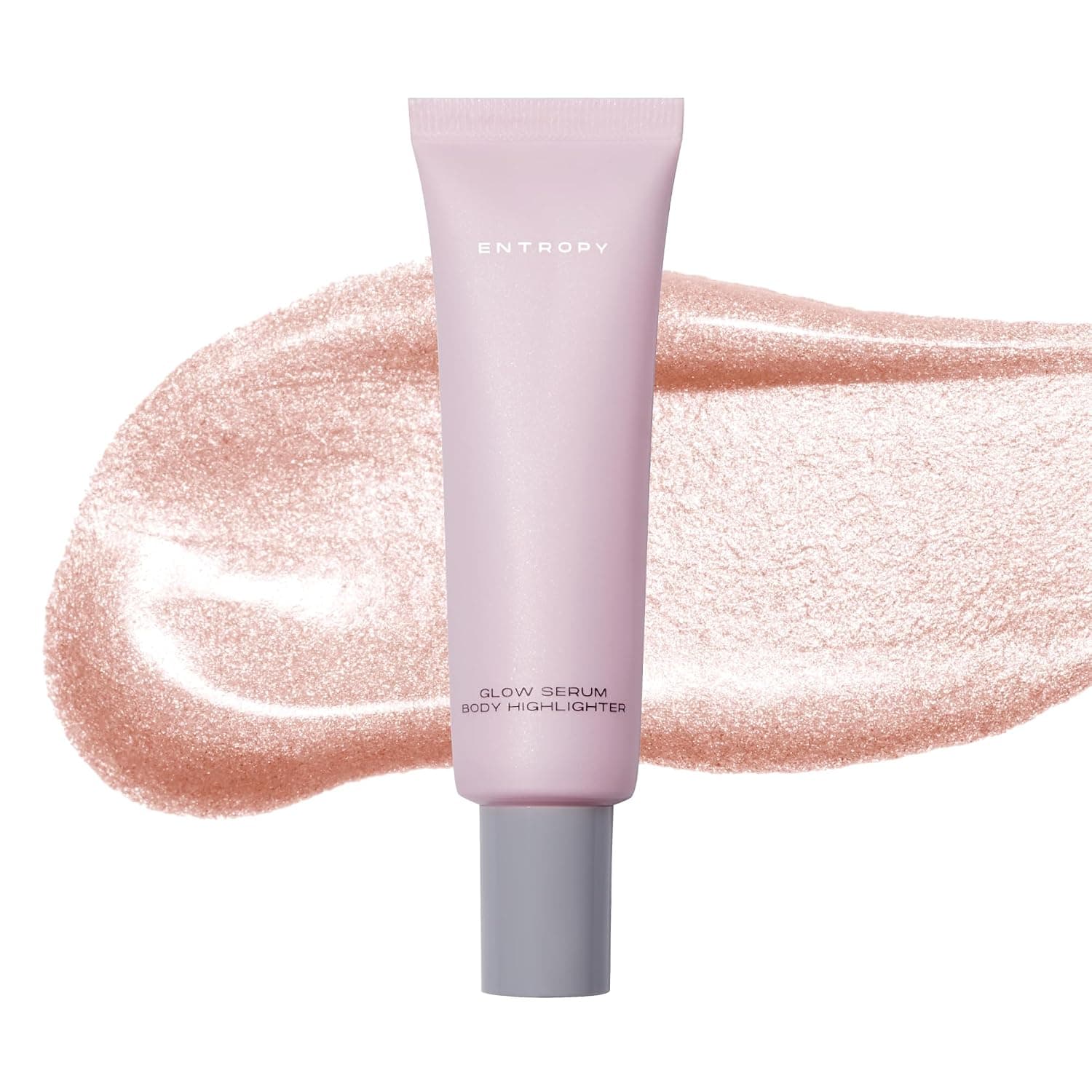 ENTROPY MAKEUP Glow Serum Body Highlighter, 75% Water-Rich Serum with Skincare Ingrediants, Buildable Radiance, Silky Lightweight for Face & Body, Crystal Pink Luminizer, Sugar Lit