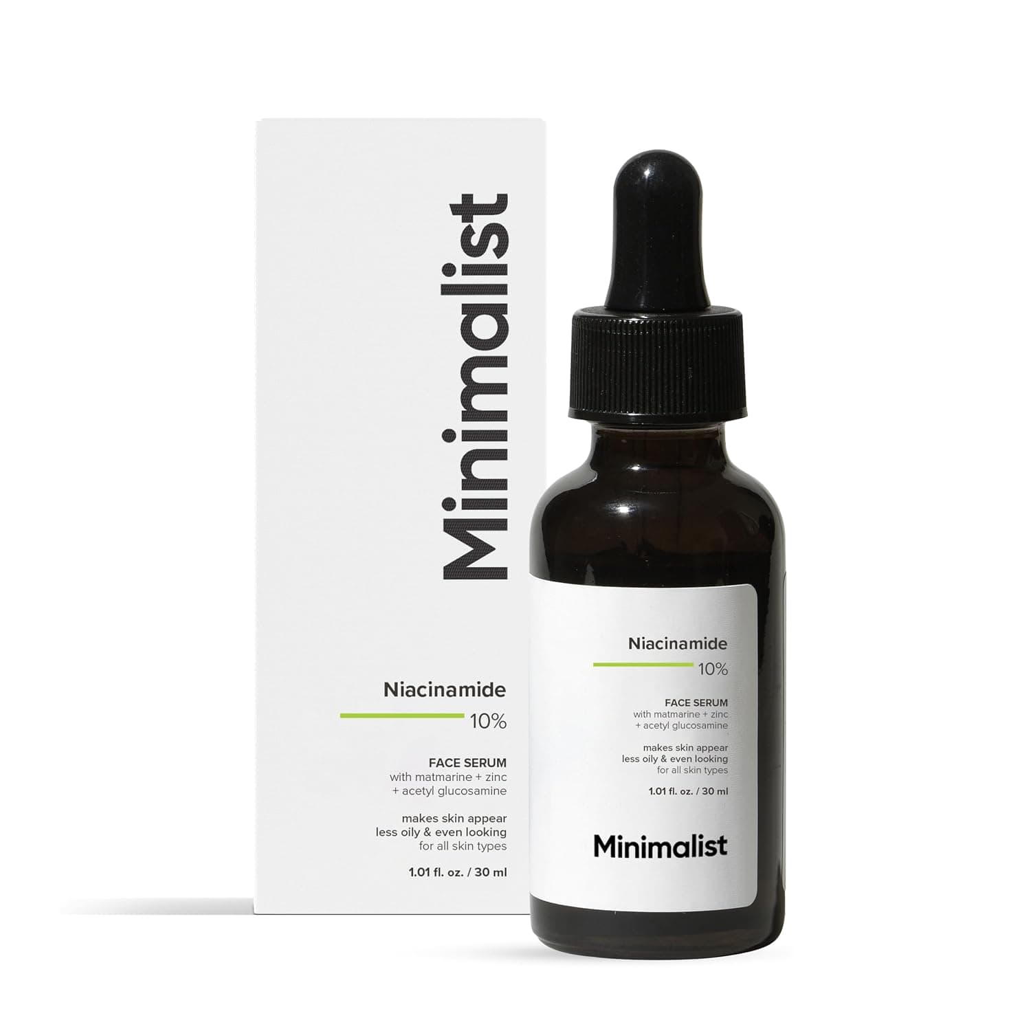 Niacinamide 10% Face Serum | Minimalist Serum Reduces Pores, Acne Marks & Oil | Reduces Blemishes for Even Skin Tone | For Women & Men | 1 Fl Oz / 30 ml