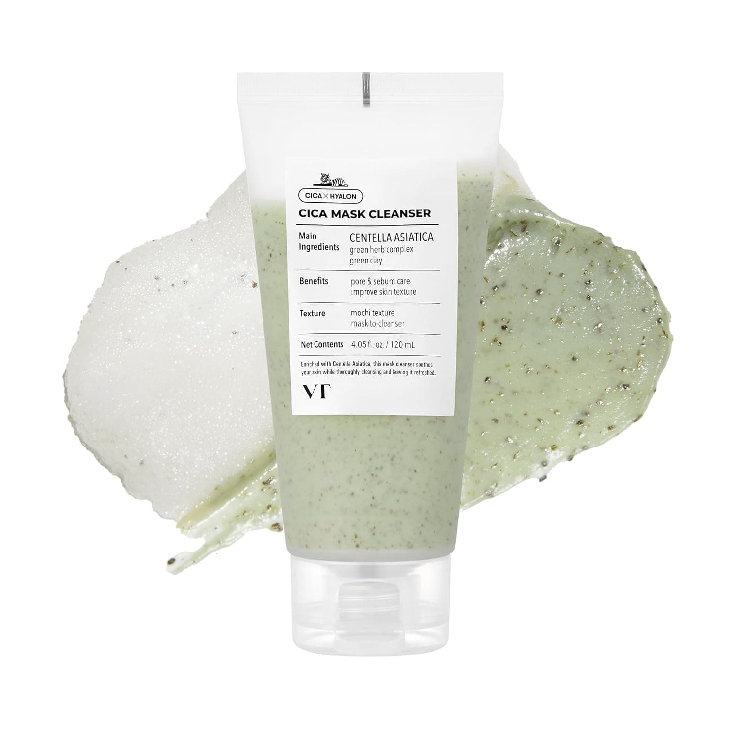 VT COSMETICS CICA Mask Cleanser, 2-in-1 Facial Wash, 4.05 fl. oz