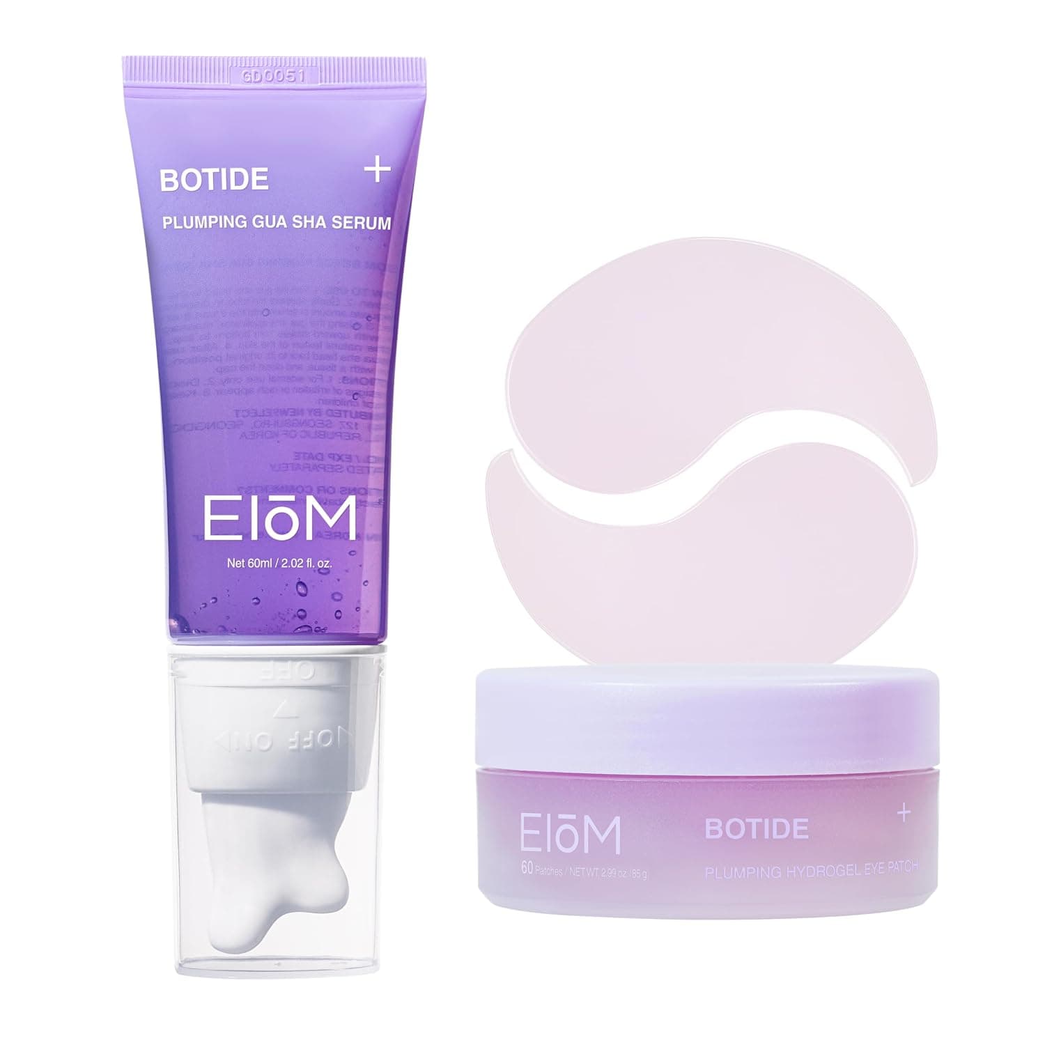 Botide Plumping Duo – Gua Sha Serum + Hydrogel Eye Patches for Visibly Firmer, Sculpted-Looking Skin, Full-Face Firming Routine