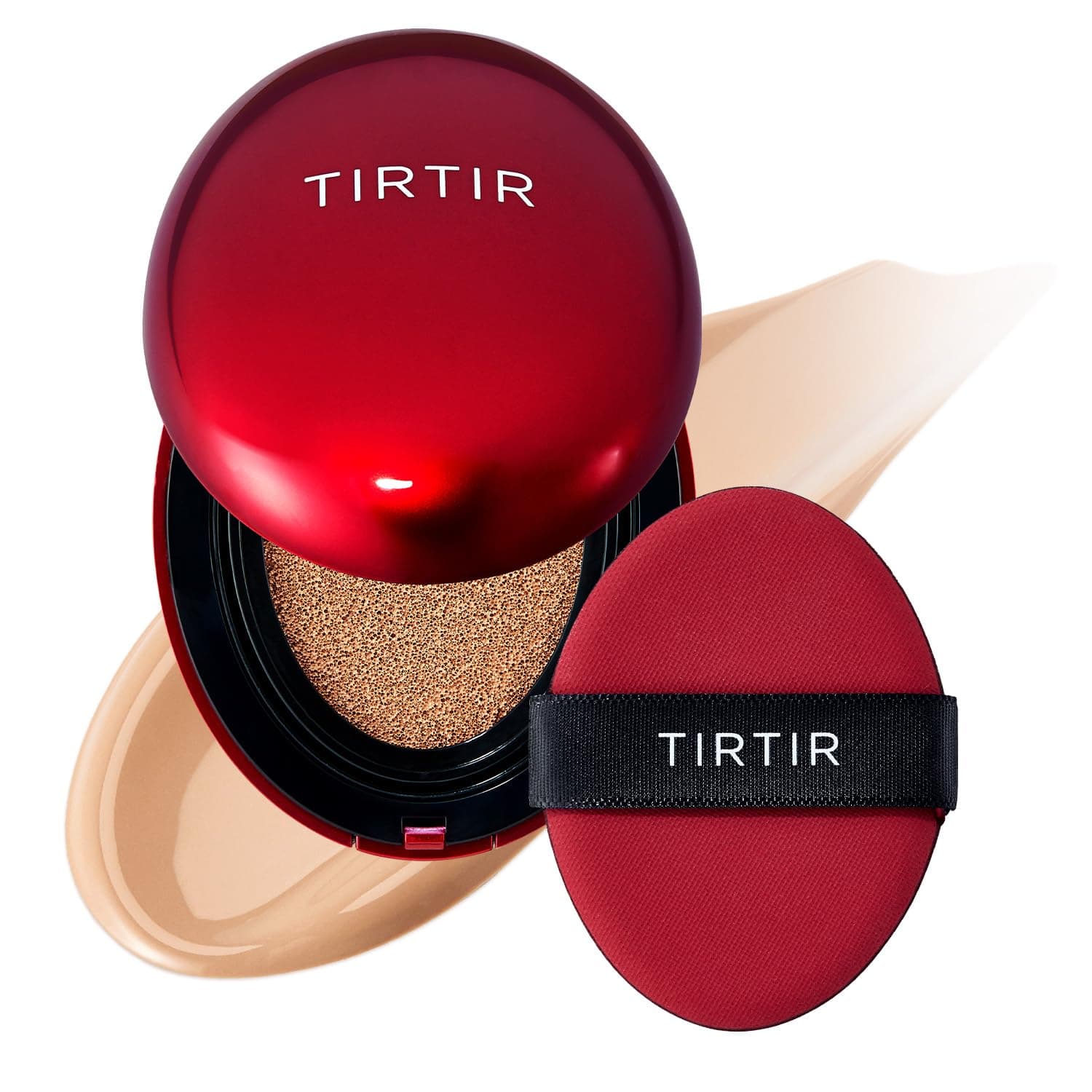 [*Mini Size*] TIRTIR Mask Fit Red Cushion Foundation | Full coverage, Weightless, Skin fit, Satin Glow Finish, Korean Makeup BB Foundation, beauty, Tattoo cover up, Buildable (#25N Mocha, 0.15 Fl Oz)
