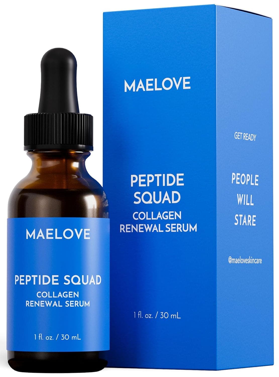 MAELOVE Peptide Squad Collagen Renewal Serum with Copper Peptides, Argireline, Matrixyl 3000 + Hyaluronic Acid and Niacinamide for Wrinkles, Fine Lines, and Skin Elasticity 1