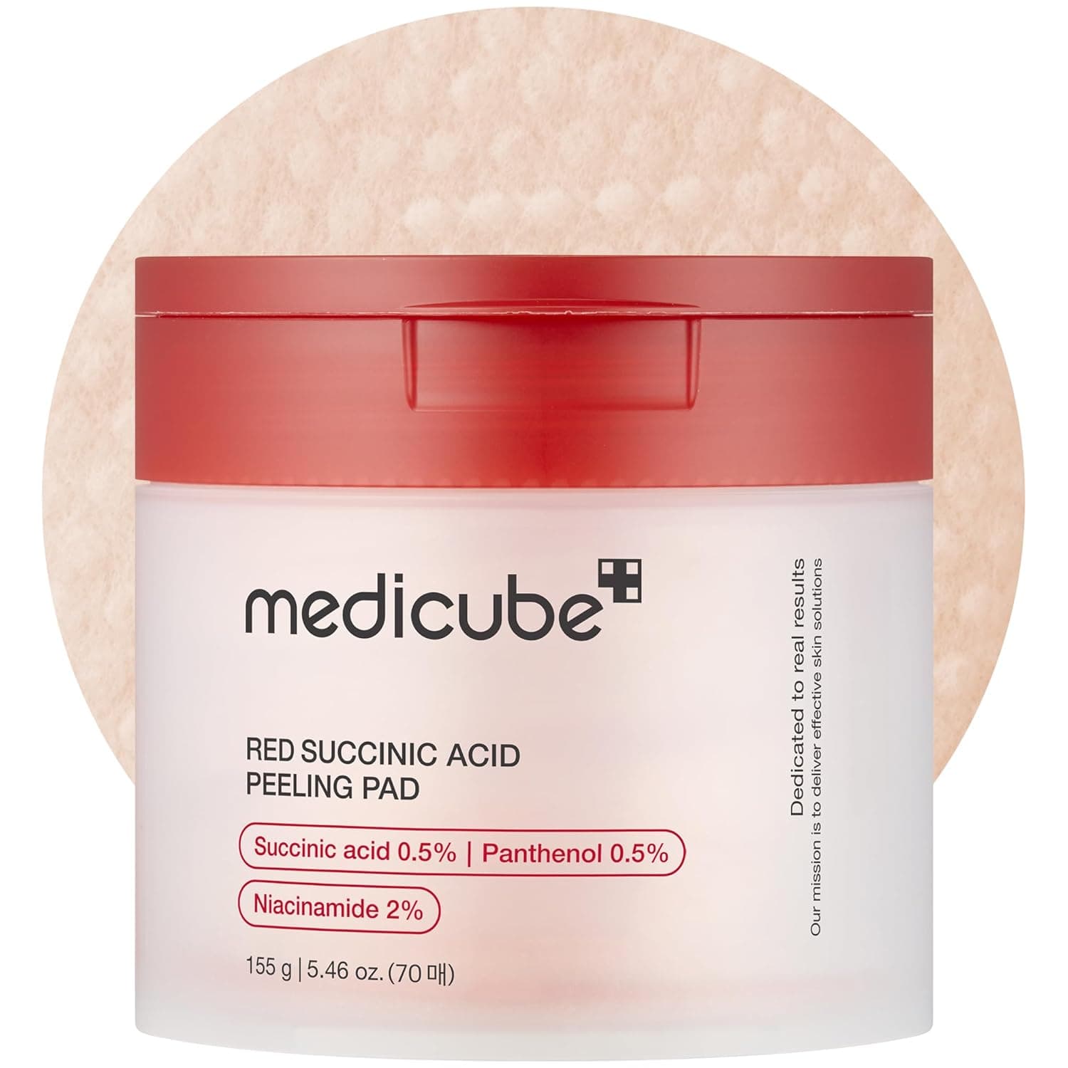 medicube Toner Pads Red Succinic Acid Panthenol Facial Peeling Pad | Exfoliating Toner Pad for Breakout-Prone Skin | Niacinamide, AHA, BHA, and Soothing Panthenol - Non-Comedogenic, 70 Pads (1 Pack) 1