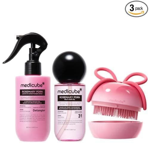 medicube Glass Hair Perfecting Trio, Hair Mask, Conditioner Spray, Oil