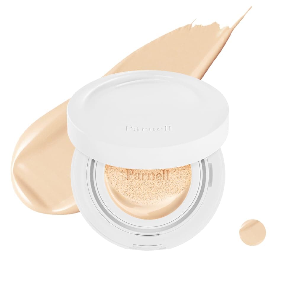 Parnell Cicamanu Serum Cushion - Moisturizing Foundation for Soothing, Coverage, Glass Skin and Lightweight for Sensitive and Dry Skin Pearl Skin (0.52 Fl Oz) (17N)