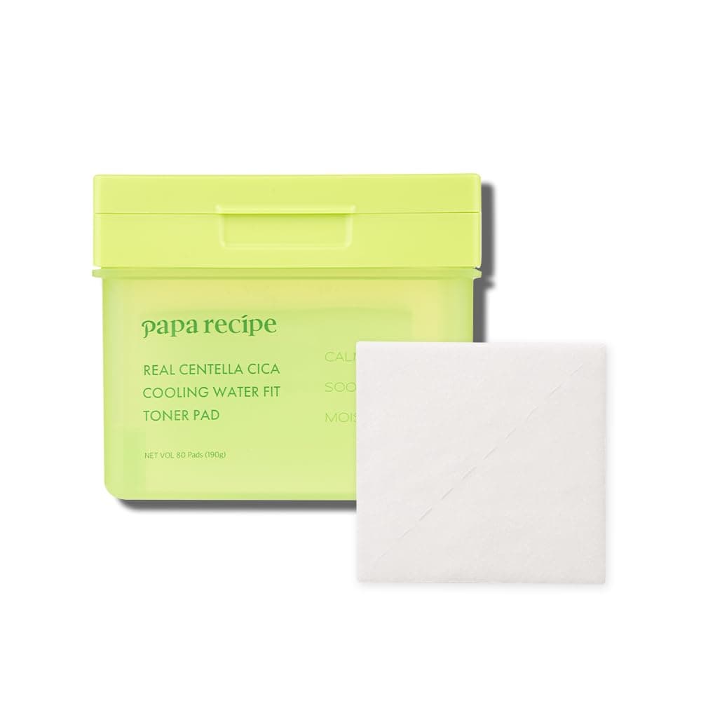 Papa Recipe Real Centella Cica Toner Pads (80 Sheets) – Soothing Cooling Pads with Panthenol for Hydration & Redness Care – Korean Skincare 1