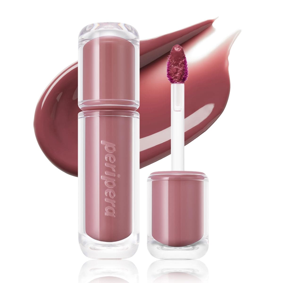 Peripera Mood Glowy Tint | Watery Glow Finish, Buildable Fresh Color, Long-Lasting Stain | Lightweight & Non-Sticky | K-Beauty Lip Tint, Safe for Sensitive Lips (16 ROSE-PICK)