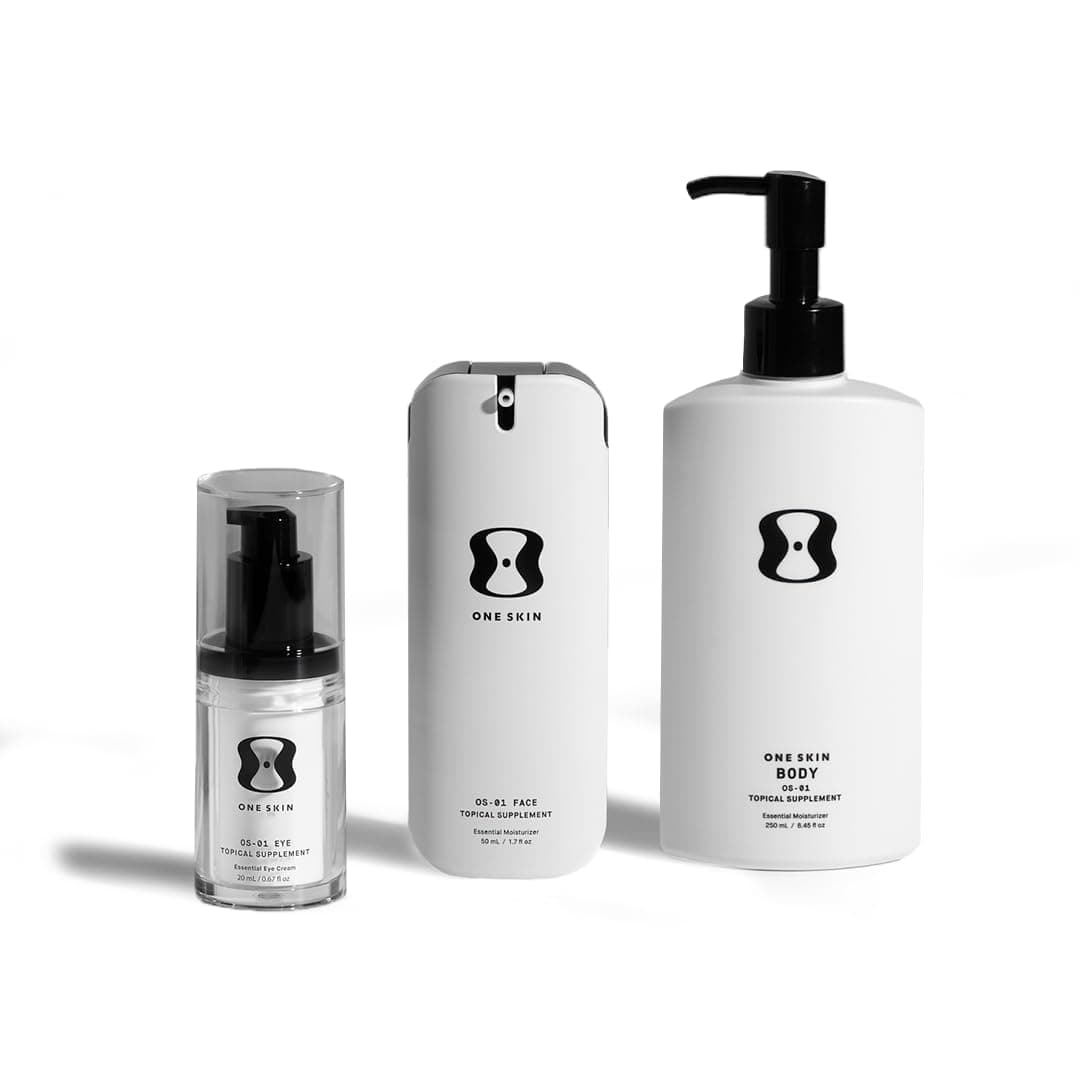OneSkin BODY & FACE & EYE OS-01 Peptide Topical Supplement | Skin Longevity Age Reversal Body Moisturizer, Face Moisturizer and Eye Cream 1