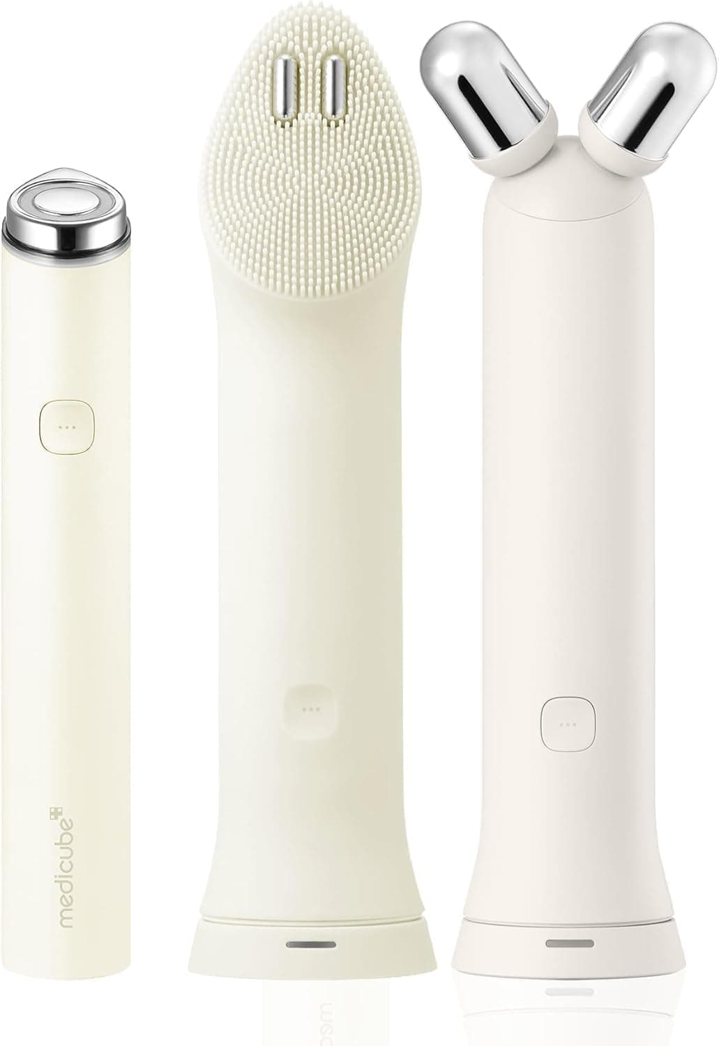 medicube Mini Booster Pro Plus Full Facial Device Set | 3-in-1 Korean Facial Device for Makeup Removal & Pore Cleansing, Skin Definition & Body Care, Skincare Boost with 3 Modes | Beige