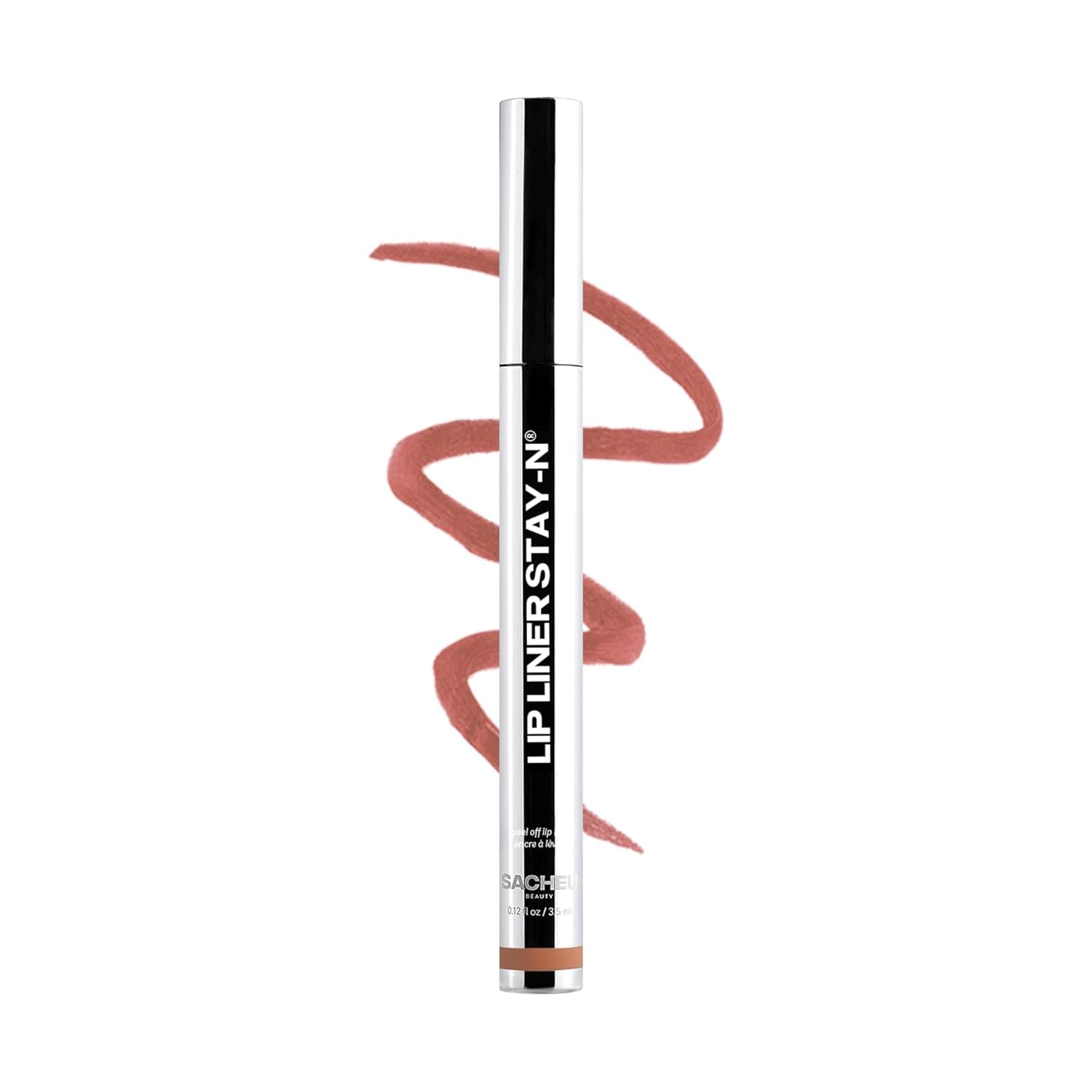 Sacheu Lip Liner STAY-N Peel Off Lip Stain — Long Lasting Waterproof Lip Tint with Hyaluronic Acid & Vitamin E — Transfer Proof Matte Finish, Vegan & Cruelty-Free (p-INKED)