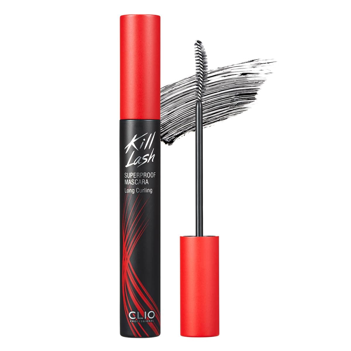 CLIO Kill Lash Superproof Mascara, Waterproof Lengthening Mascara with Slim Curved Brush for Straight Lashes, Smudge-Resistant Long Wear, Lifted Curl and Clean Separation (001 Long Curling) 1