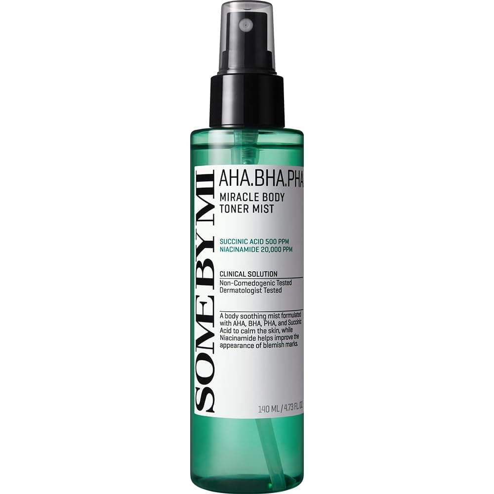 SOME BY MI AHA BHA PHA 30 Days Miracle Body Toner Mist – 4.73oz, 140ml – Body Acne Spray for Back & Chest, Exfoliating Body Mist with Salicylic Acid, Tea Tree, Niacinamide – Korean Skincare