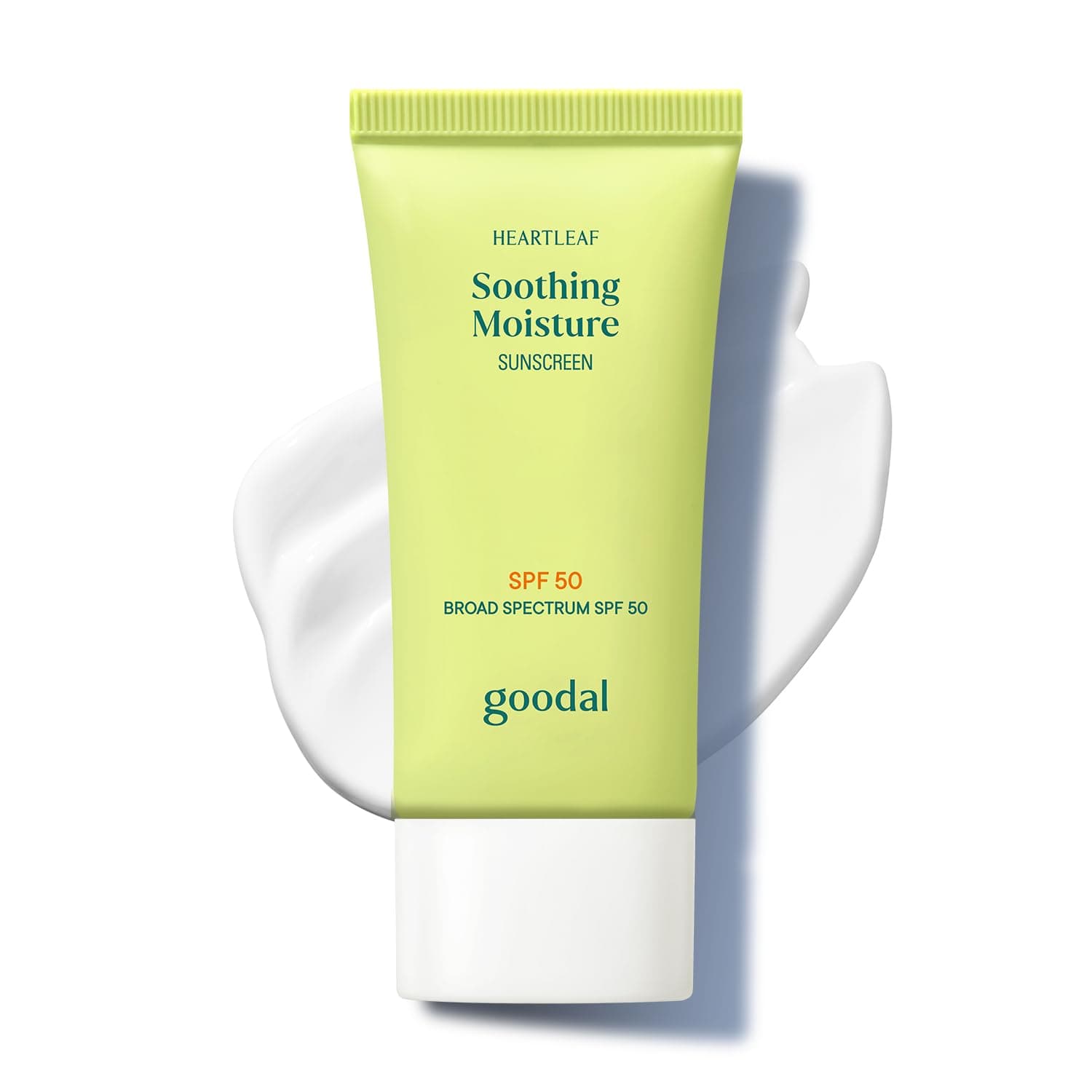 GOODAL Heartleaf Soothing Moisture Sunscreen, Broad Spectrum SPF 50, Hydrating Korean Face Sunscreen, No White Cast, Lightweight Dewy Finish, Reef-Friendly, Vegan, Korean Skincare, 1.69 Fl Oz
