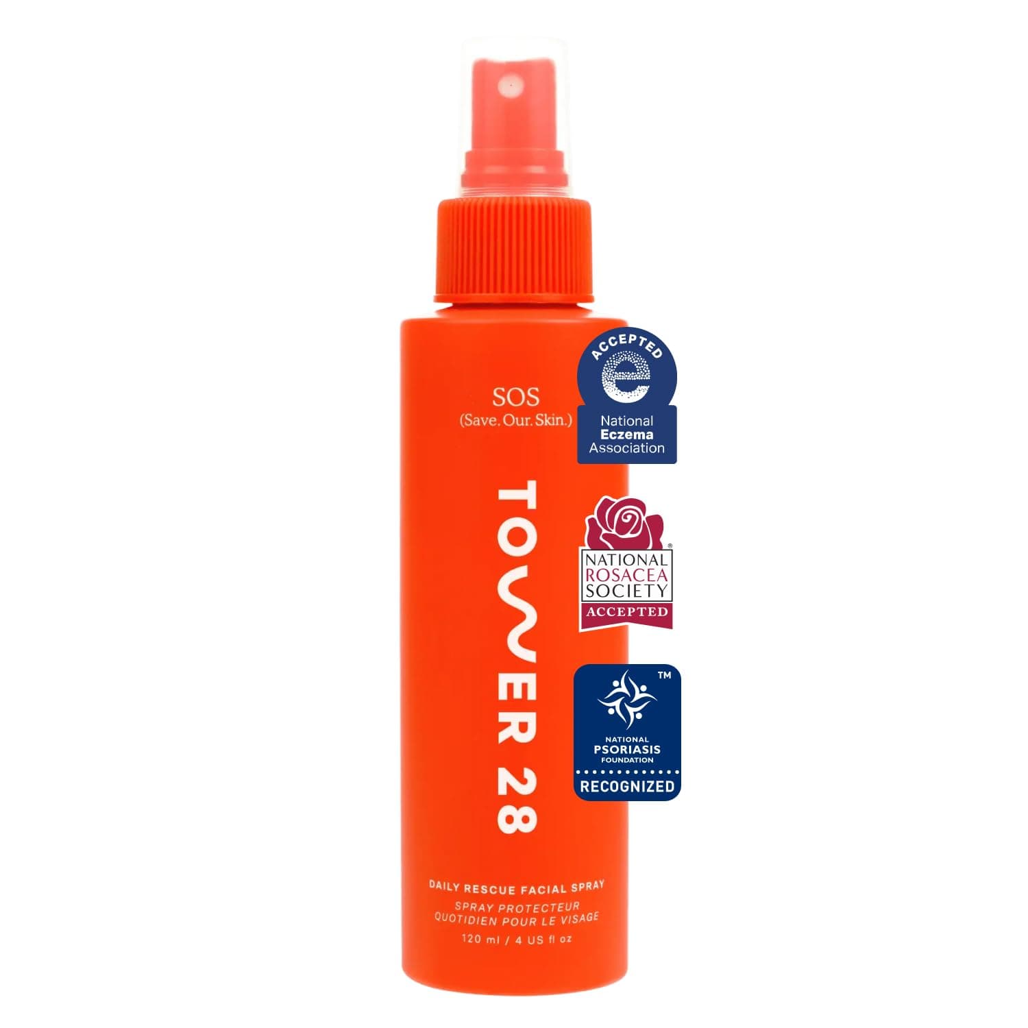 Tower 28 SOS Daily Rescue Facial Spray - Hypochlorous Acid Spray to Help Reduce Redness, Calm Irritation + Alleviate Flare-Ups - Soothing + Purifying Face Toner - Everyday Skin Care Essential (4 oz)