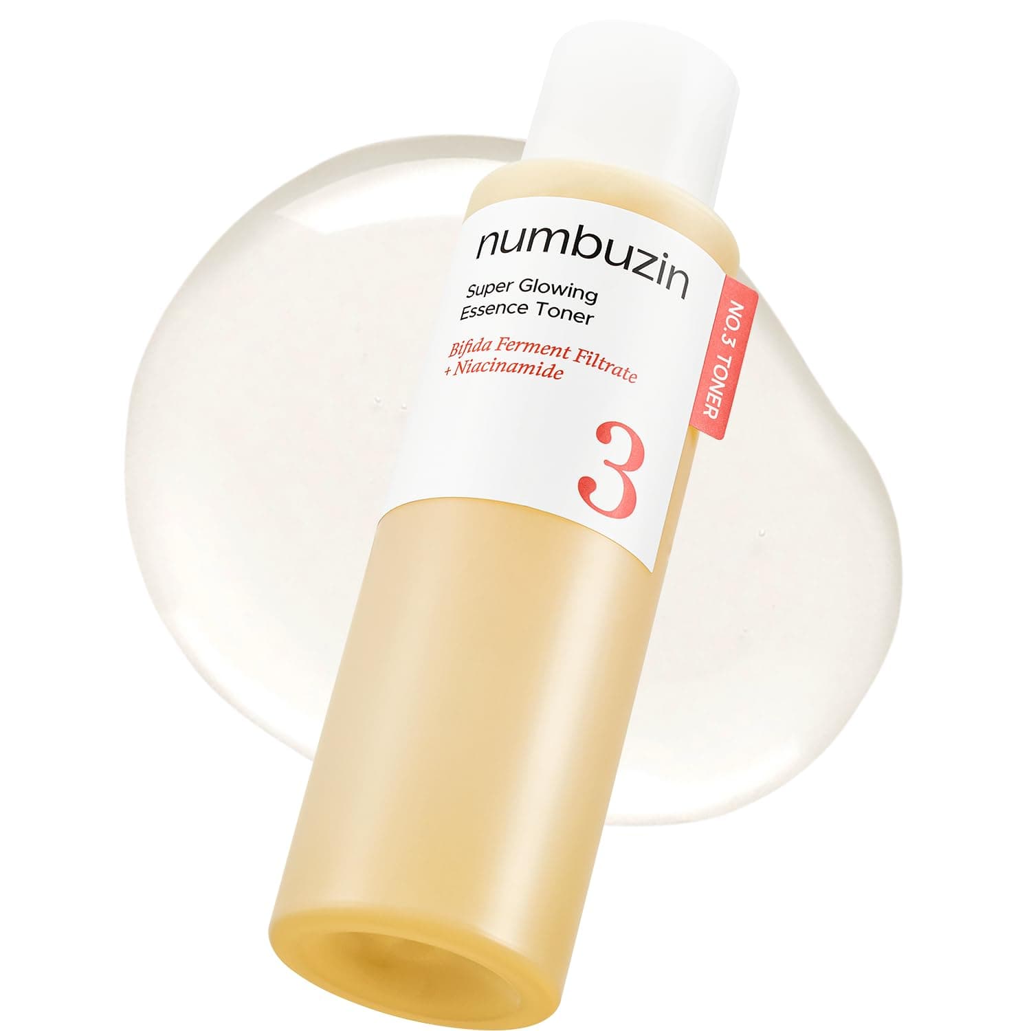 numbuzin No.3 Super Glowing Essence Toner, Fermented Toner for Skin Glow & Texture, Bifida, Niacinamide, Hydrating, Radiance-Boosting Essence, Pore Reset, 6.76 fl oz (200ml)