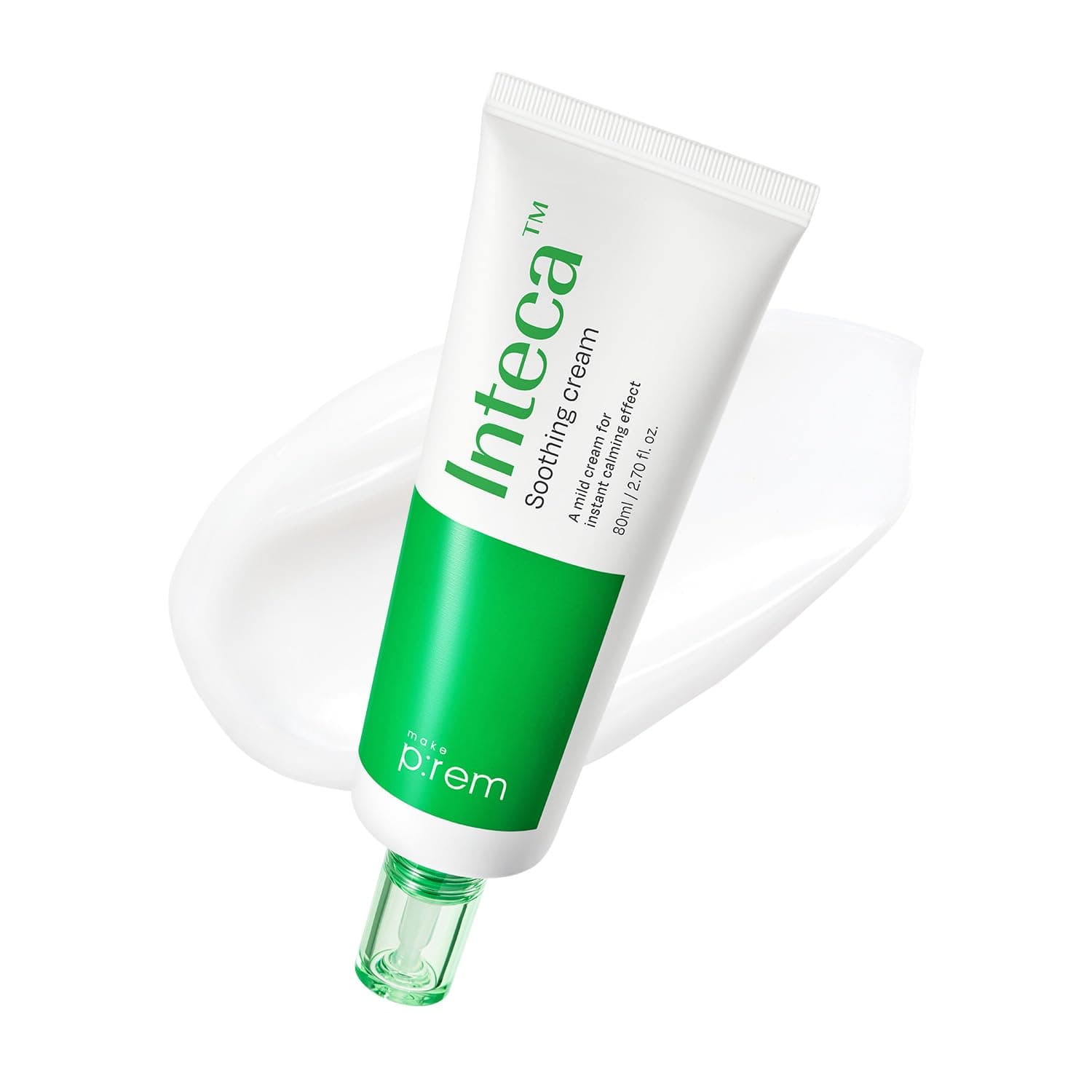 MAKE P:REM INTECA™ Soothing Cream | 2.9x Faster Trouble Relief with Advanced Non-Comedogenic Centella Asiatica for Acne-Prone Sensitive Skin, All Skin Types, Korean Vegan Moisturizer, 2.70 fl. oz. 1