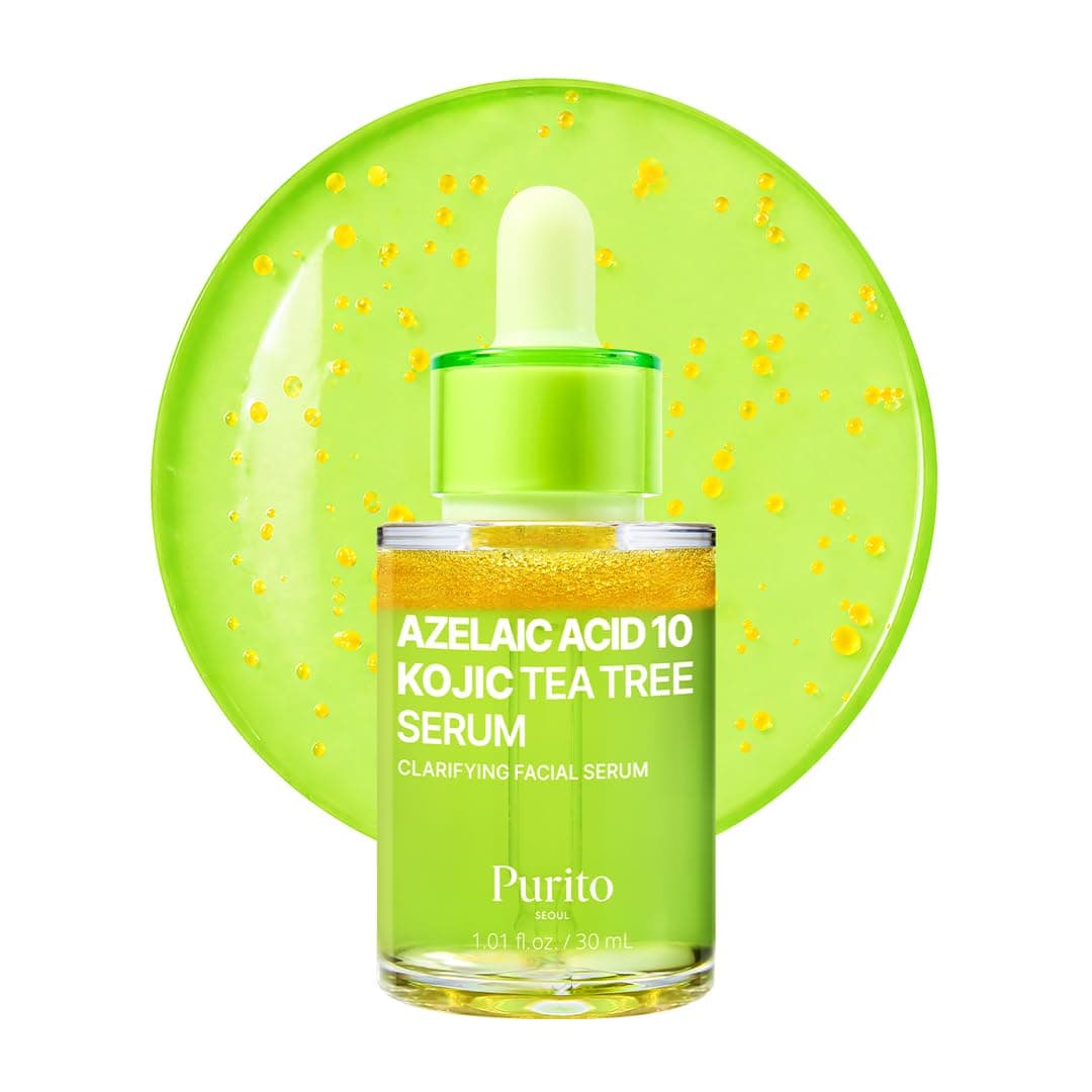PURITO Azelaic Acid 10% + Kojic Acid + Tea Tree Facial Serum | for Blemish-Prone, Oily & Sensitive Skin | Redness Relief | Korean Skincare, 30mL 1.01 fl.oz
