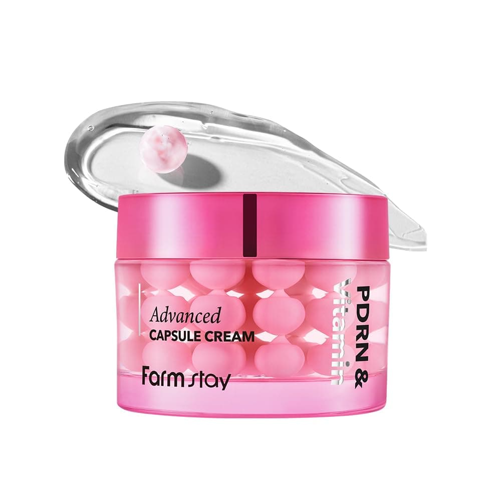 FARMSTAY PDRN & Vitamin Advanced Capsule Cream | Gel Uneven Tone Dual Radiance Glass Lightweight Non-Sticky Hydrating Sensitive All Skin Type Korean Skincare 1.85 Fl Oz