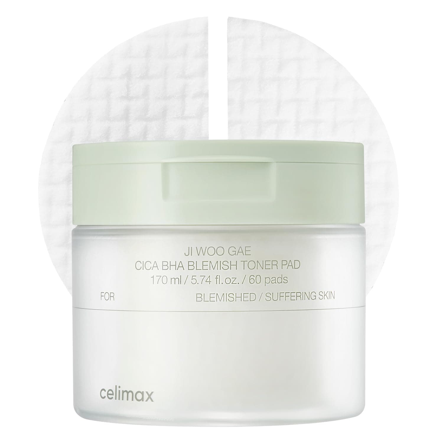 celimax Ji.Woo.Gae CICA BHA Blemish Toner Pad, 60 Pads