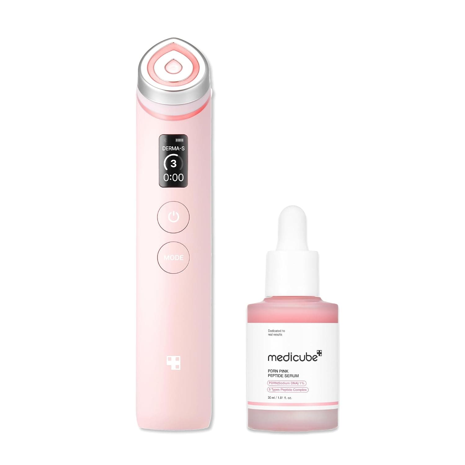 medicube Ultimate Pink Routine Duo: Booster Pro Pink 6-in-1 Real Glass Glow Beauty Massager and PDRN Peptide Serum | Korean Skincare Device, Gifts for Women, Facial Device, Korean Skincare