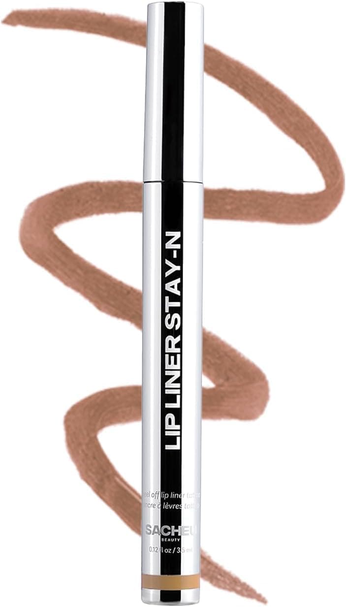Sacheu Lip Liner STAY-N Peel Off Lip Stain — Long Lasting Waterproof Lip Tint with Hyaluronic Acid & Vitamin E — Transfer Proof Matte Finish, Vegan & Cruelty-Free (MUAH-VE)