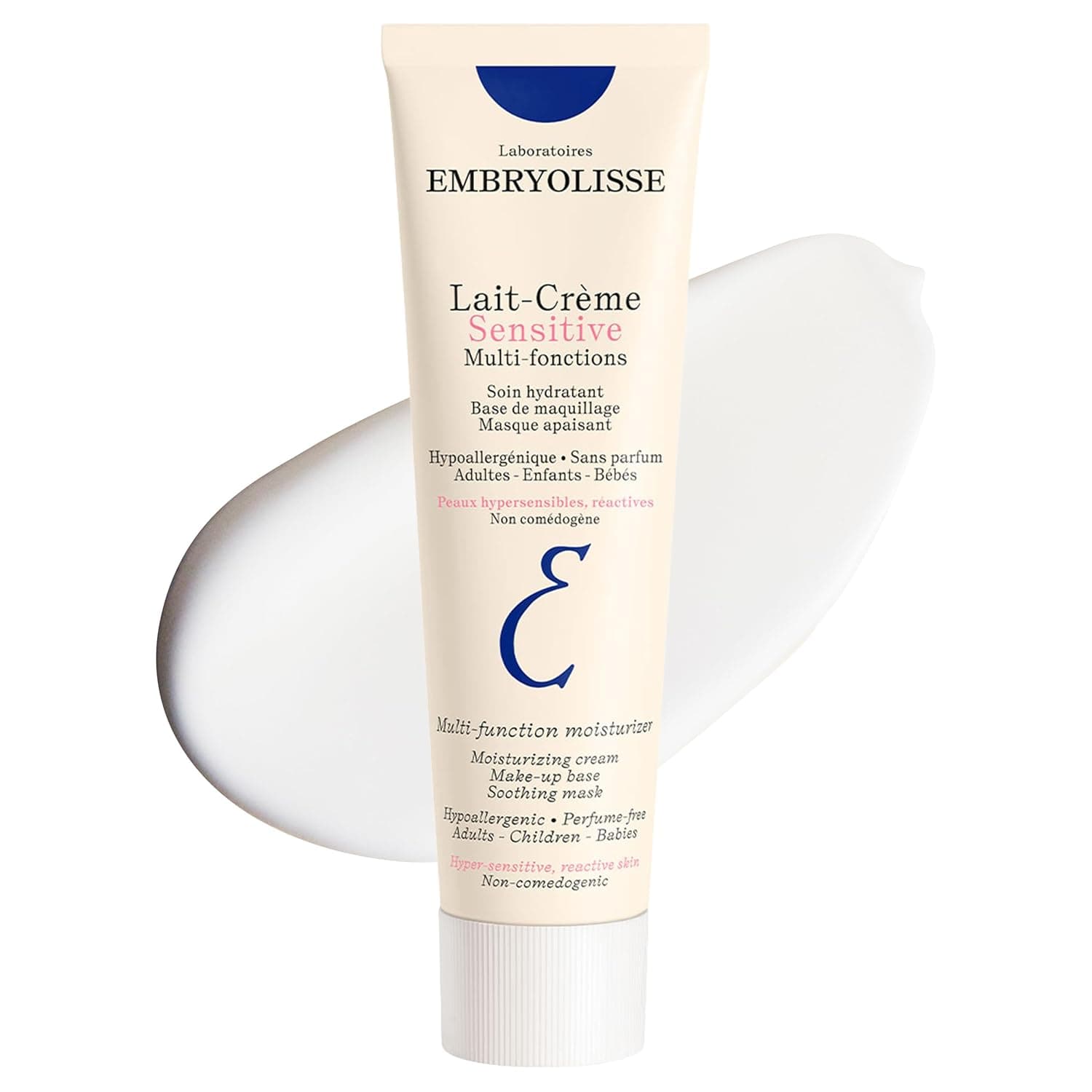 Embryolisse Lait Creme Concentre Sensitive Face Moisturizer and Makeup Primer, Hypoallergenic Fragrance-Free Face Cream with Aloe Vera and Shea Butter
