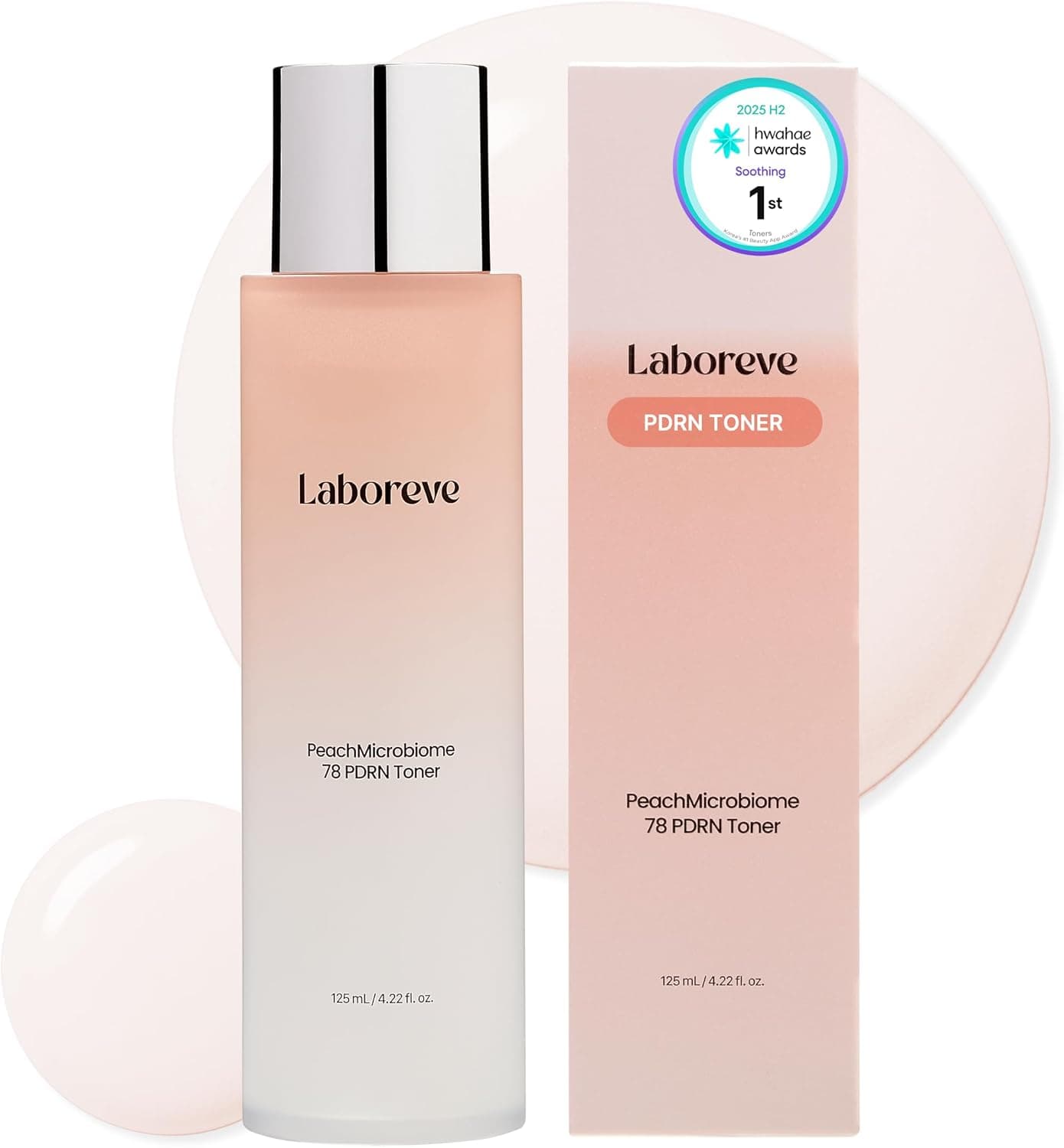 PeachMicrobiome 78 PDRN Milky Peach Toner, Niacinamide & Allantoin to Support Skin Barrier and Calm Skin – Suitable for Sensitive Skin Types, Korean Skin Care (125ml / 4.22 fl. oz.)