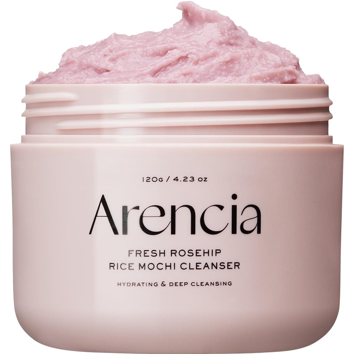 Arencia Rosehip Rice Mochi Face Cleanser & Daily Scrub - Moisturizing, Exfoliating & Deep-Cleansing - All Skin Types with Rice Powder & Rice Water (4.23oz)