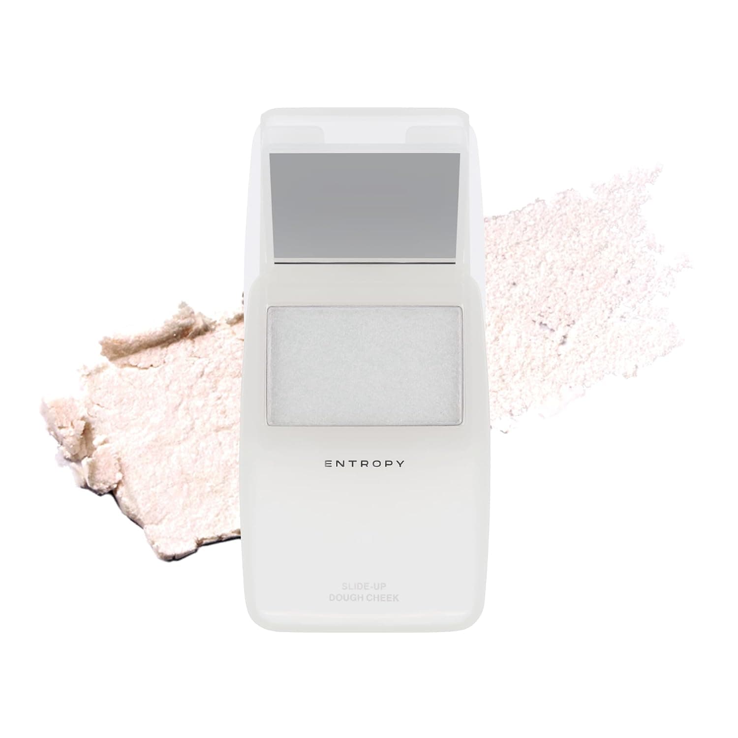 ENTROPY MAKEUP Slide-Up Dough Cheek Blush, Jelly Texture Cream Blush Compact, Buildable Cheek Color, Soft Matte and Glossy Finish, Mirror Compact - Mirror Flash 0.14 oz