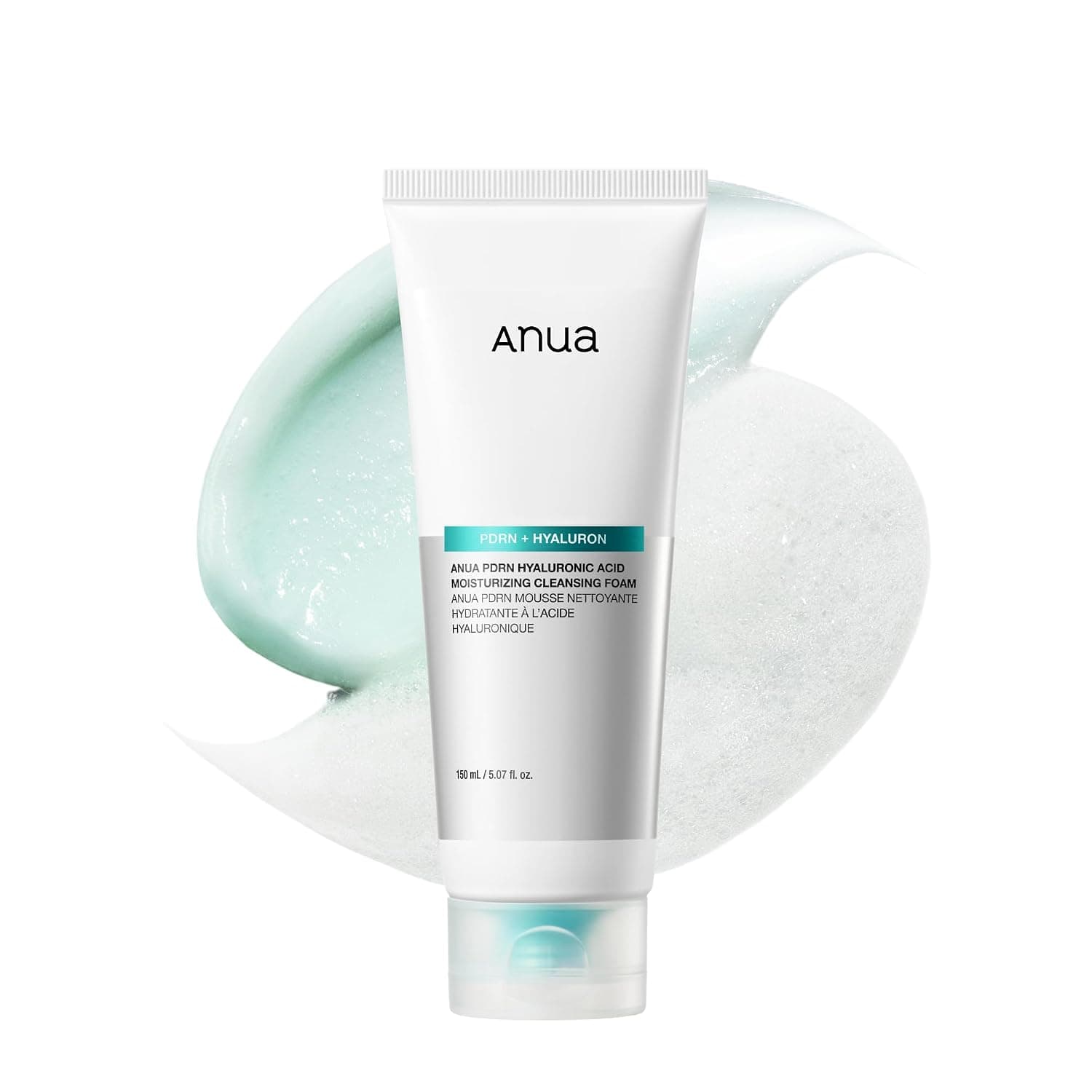 Anua PDRN Hyaluronic Acid Moisturizing Cleansing Foam, 5.07 fl oz