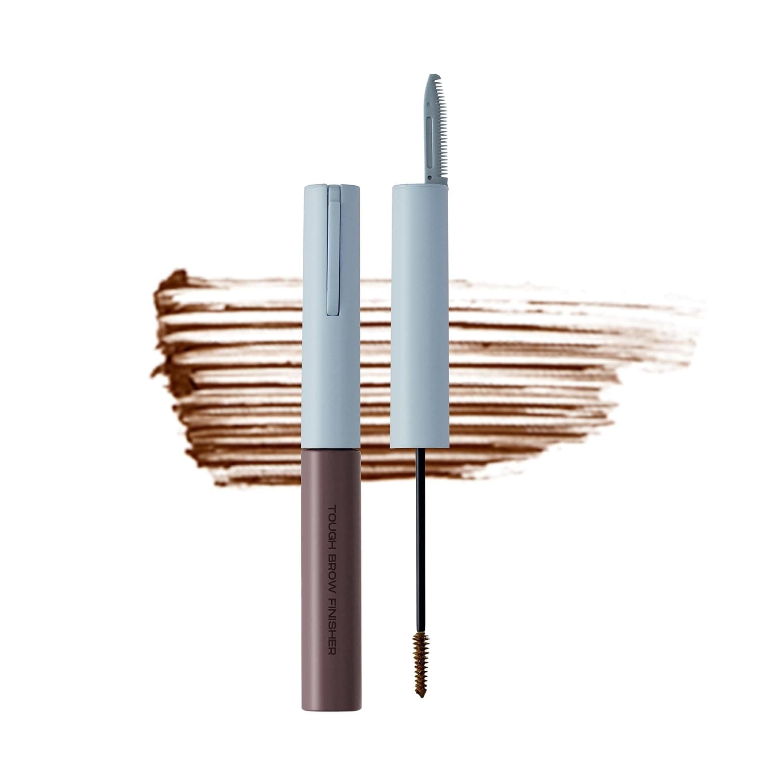 ENTROPY MAKEUP Tough Brow Finisher, 2-In-1 Brow Tint Mascara with Built-In Comb, Skinny Brush, Long-Lasting, Lightweight, Natural Hold and Soft Tint, Toast