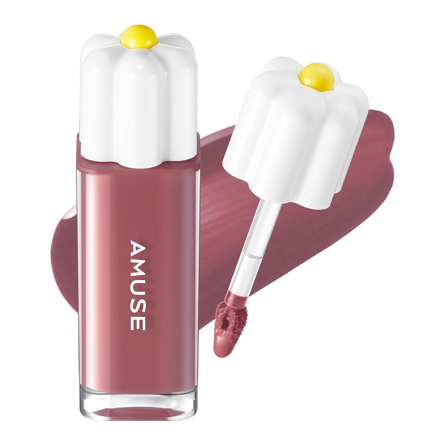 Amuse SEOUL Daisy Flower Dew Tint (MILKY ROSE) - Glossy Moisturizing Lip Stain, Watery Glow Lip Tint, Long Lasting Color, Dewy Finish, Vegan, Korean Beauty Makeup | Lightweight, water-based formula, comfortable wear