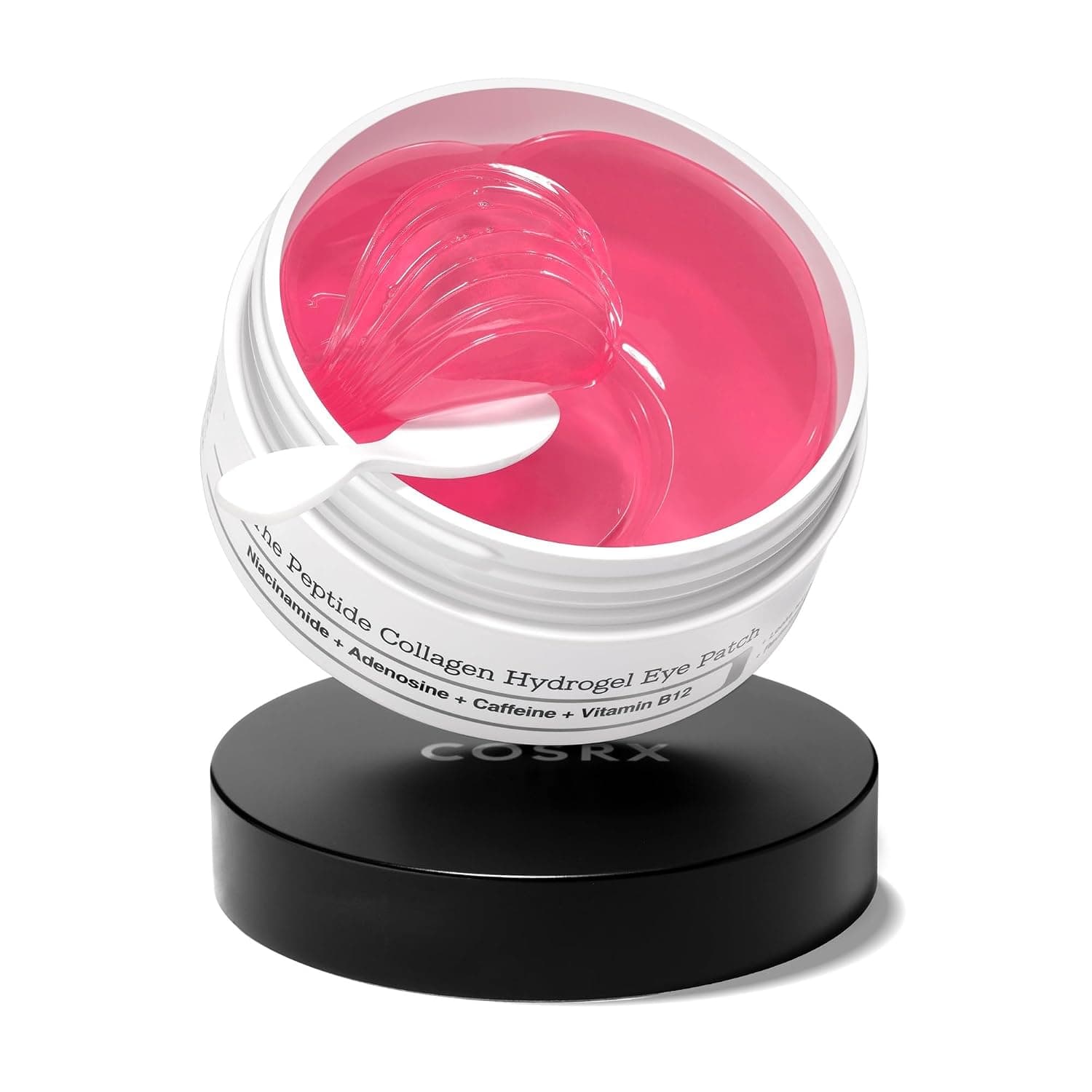 COSRX Pink Peptides Collagen Hydrogel Eye Patch for Puffy Eyes, Cooling & Firming Under Eye Patches with 4-Peptide & Caffeine (60), Depuffing Gel Eye Mask, Korean Skin Care