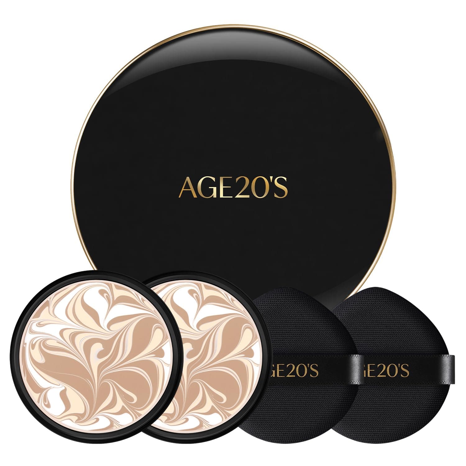 AGE20'S Signature Essence Pact SPF 50+ | Pack of 2 | 21N VANILLA | Cream Foundation, Dewy Finish, Natural Coverage | Korean Cushion Foundation